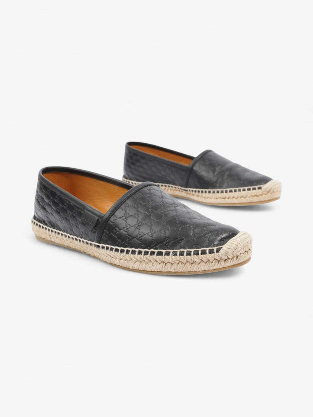 Gucci GG Espadrille Black Leather EU 39.5 UK 6.5