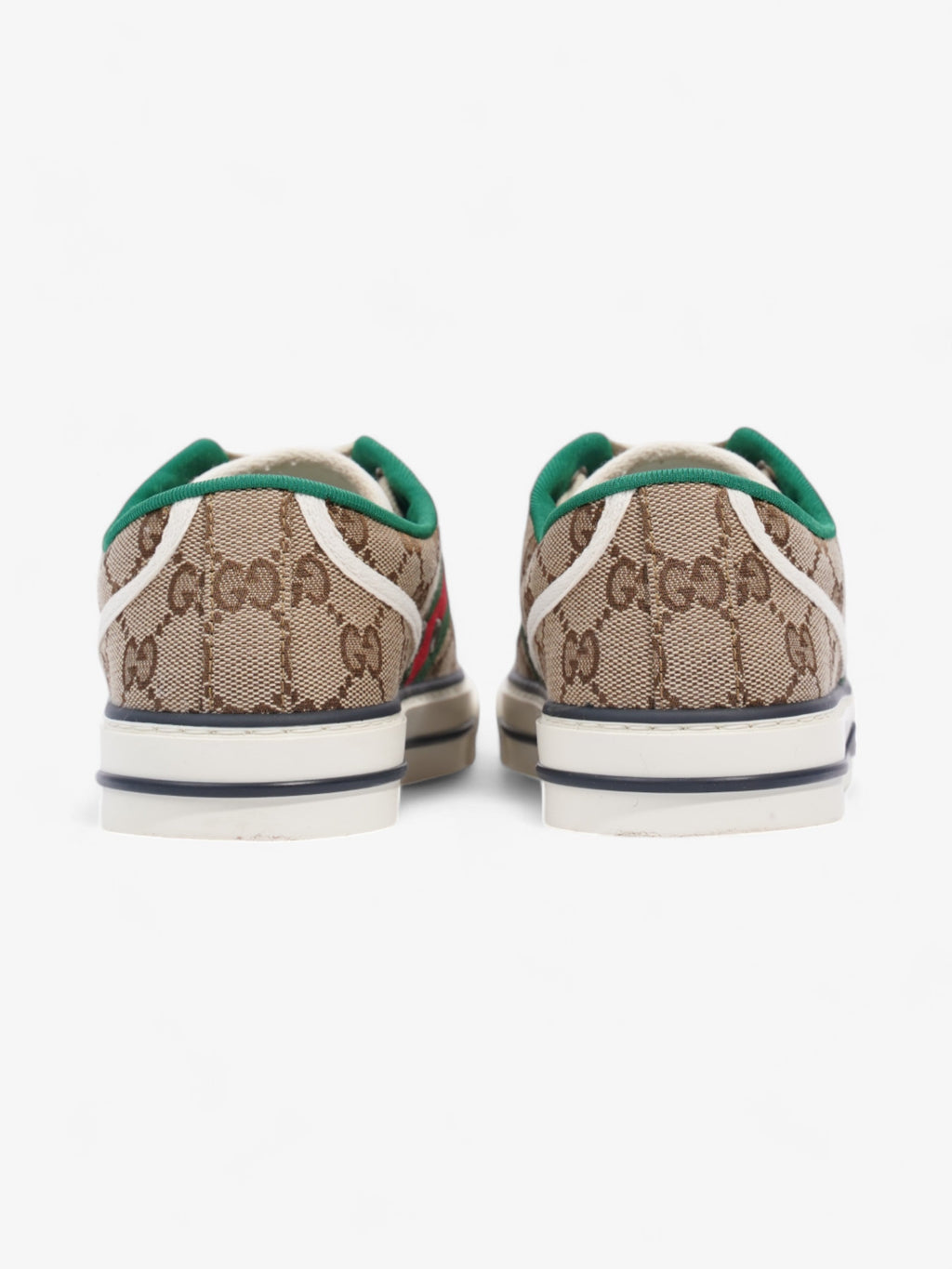 Gucci GG Tennis 1977 Sneakers Beige  / White / Green Canvas EU 38 UK 5