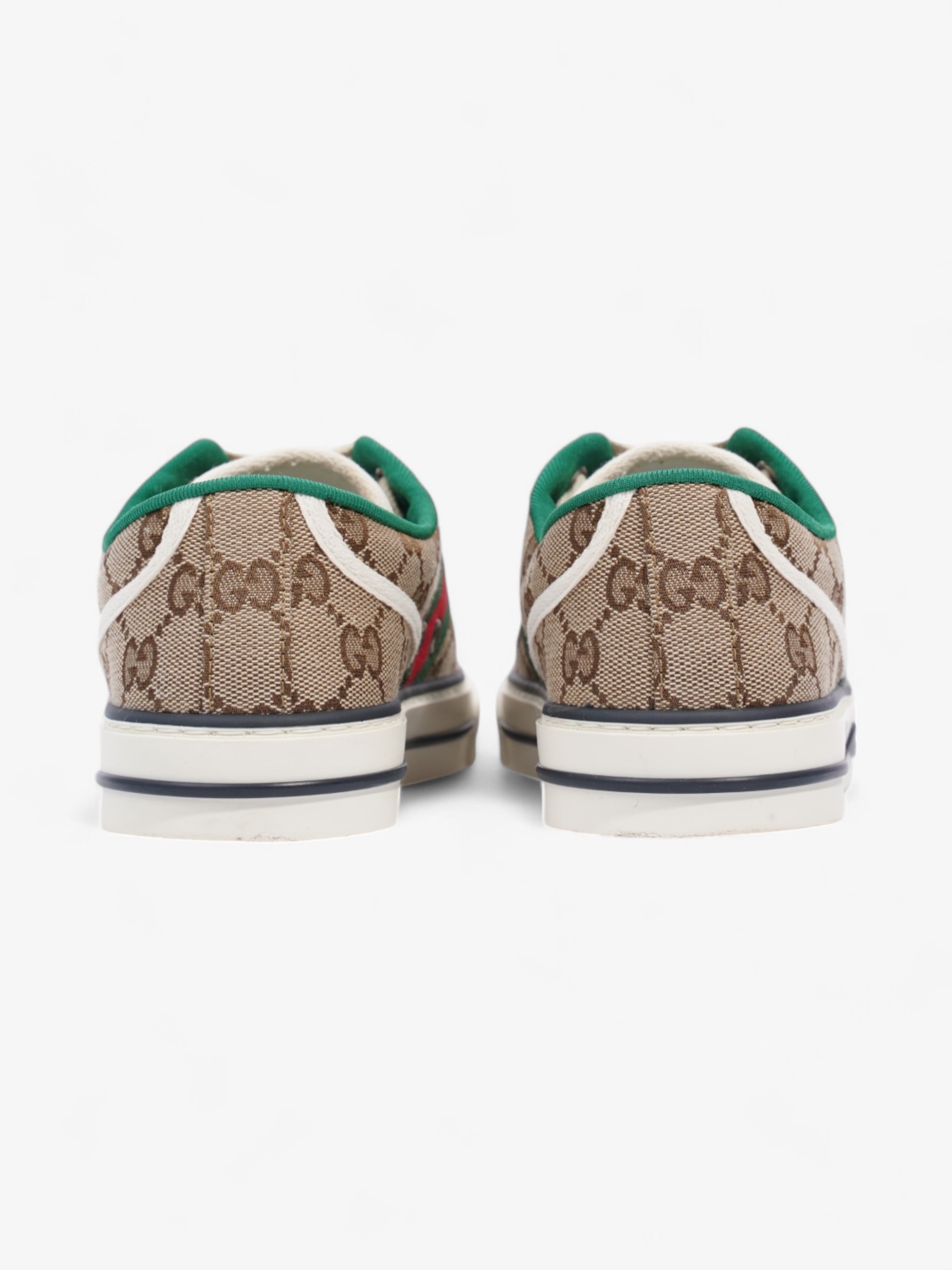 Gucci GG Tennis 1977 Sneakers Beige  / White / Green Canvas EU 38 UK 5