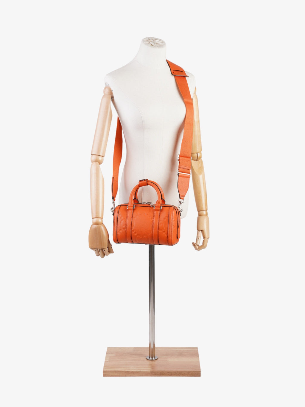 Gucci Jumbo GG Duffle Orange Leather Mini