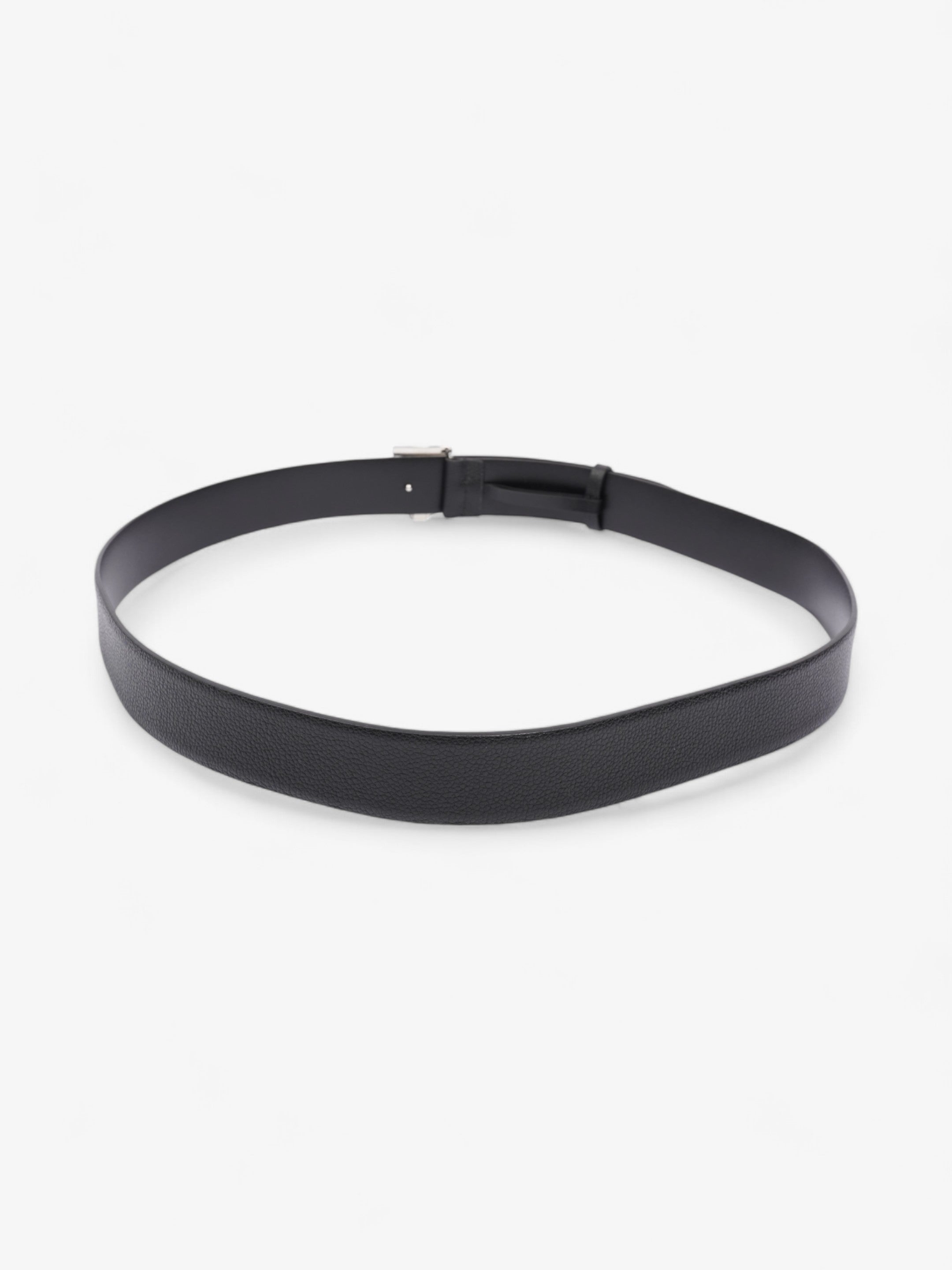 Burberry Monogram TB Belt Black / Silver Leather 110cm / 44"