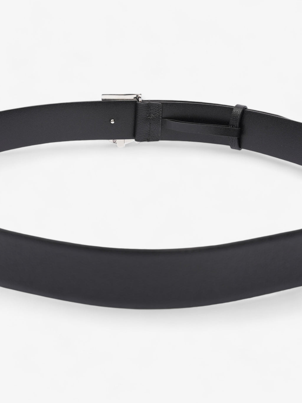 Burberry Monogram TB Belt Black / Silver Leather 110cm / 44"