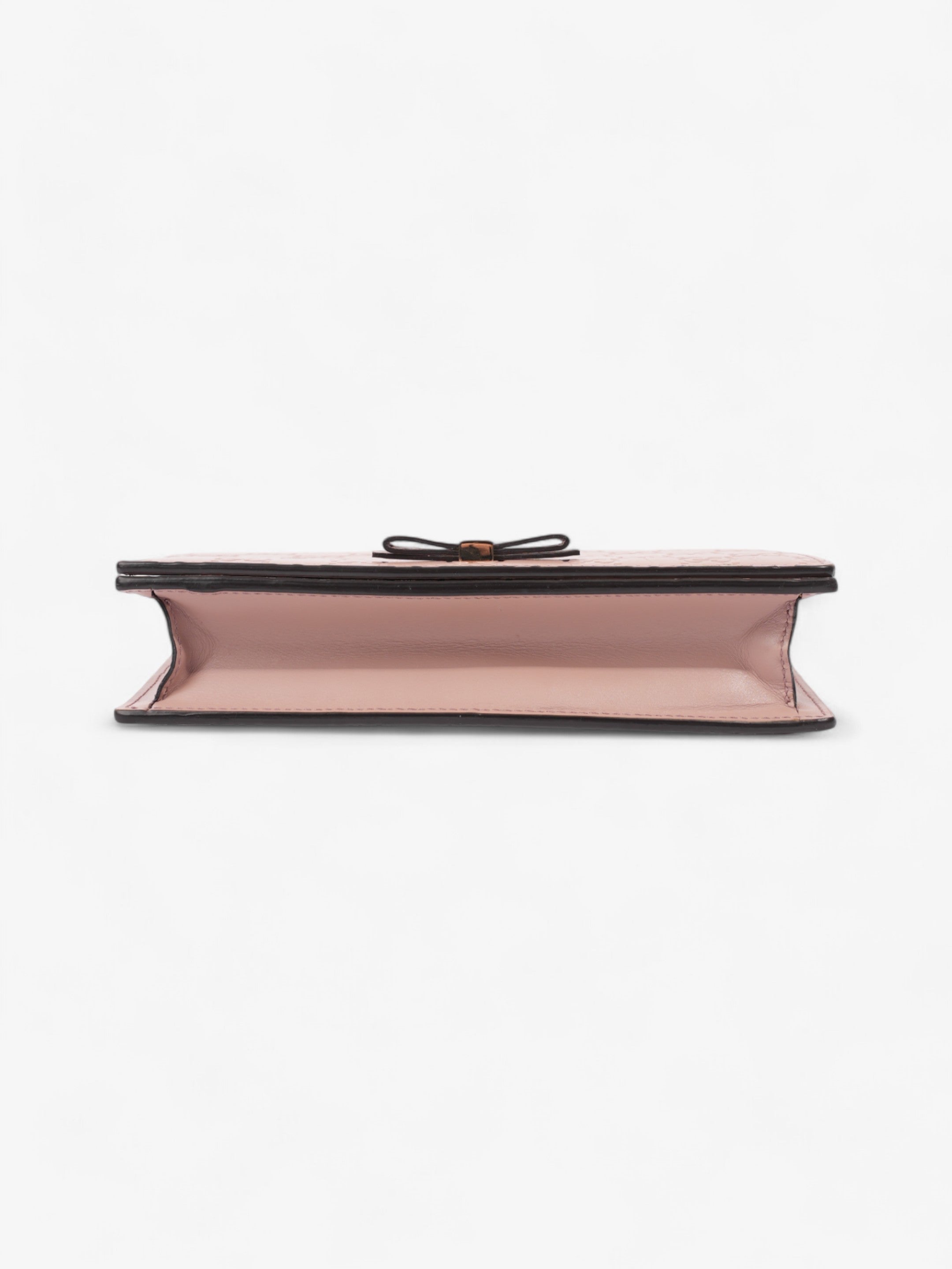 Gucci Bow Continental Chain Wallet Pink Guccissima Leather