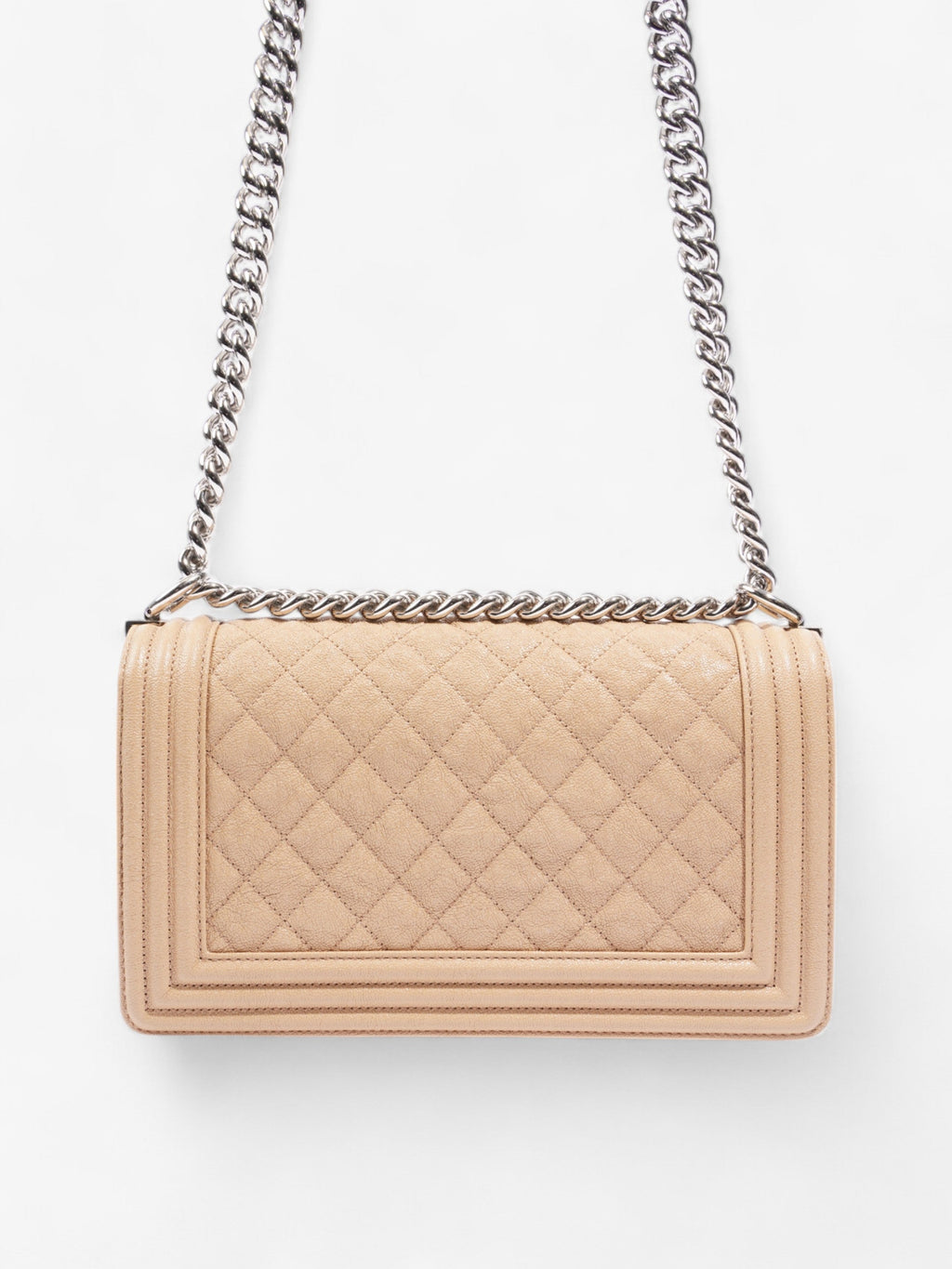 Chanel Boy Bag Beige Caviar Leather Medium