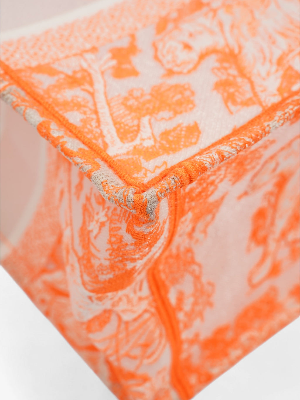 Christian Dior Book Tote Fluorescent Orange / White Mesh Medium