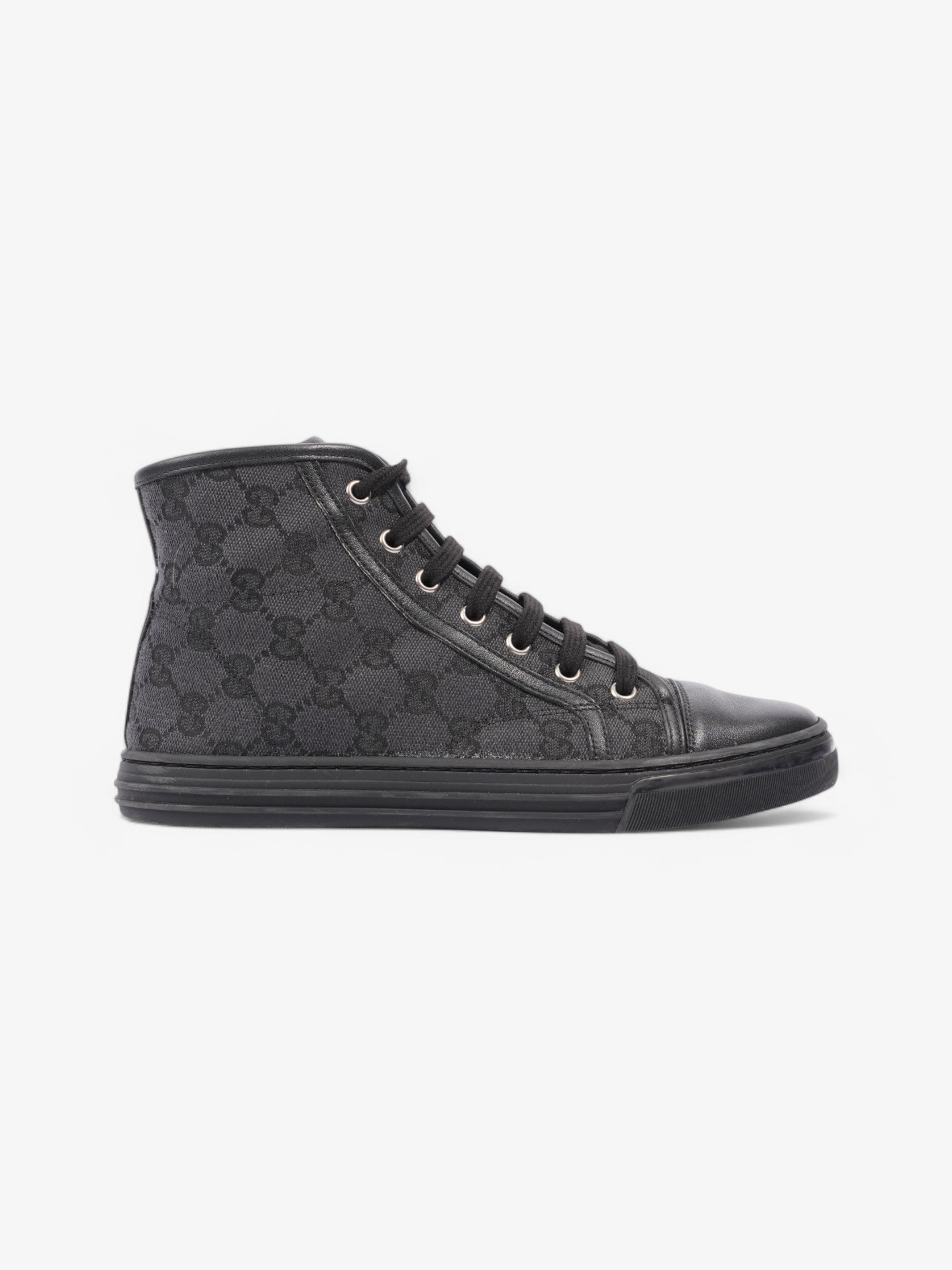 Gucci GG High-Top Sneakers Black / Grey Canvas EU 37 UK 4