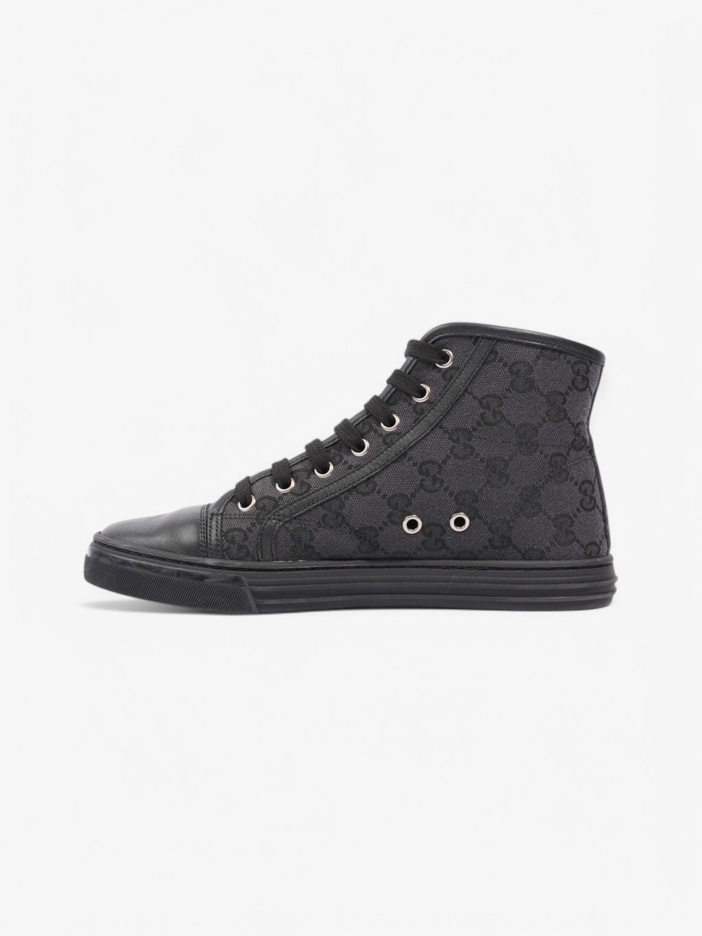 Gucci GG High-Top Sneakers Black / Grey Canvas EU 37 UK 4
