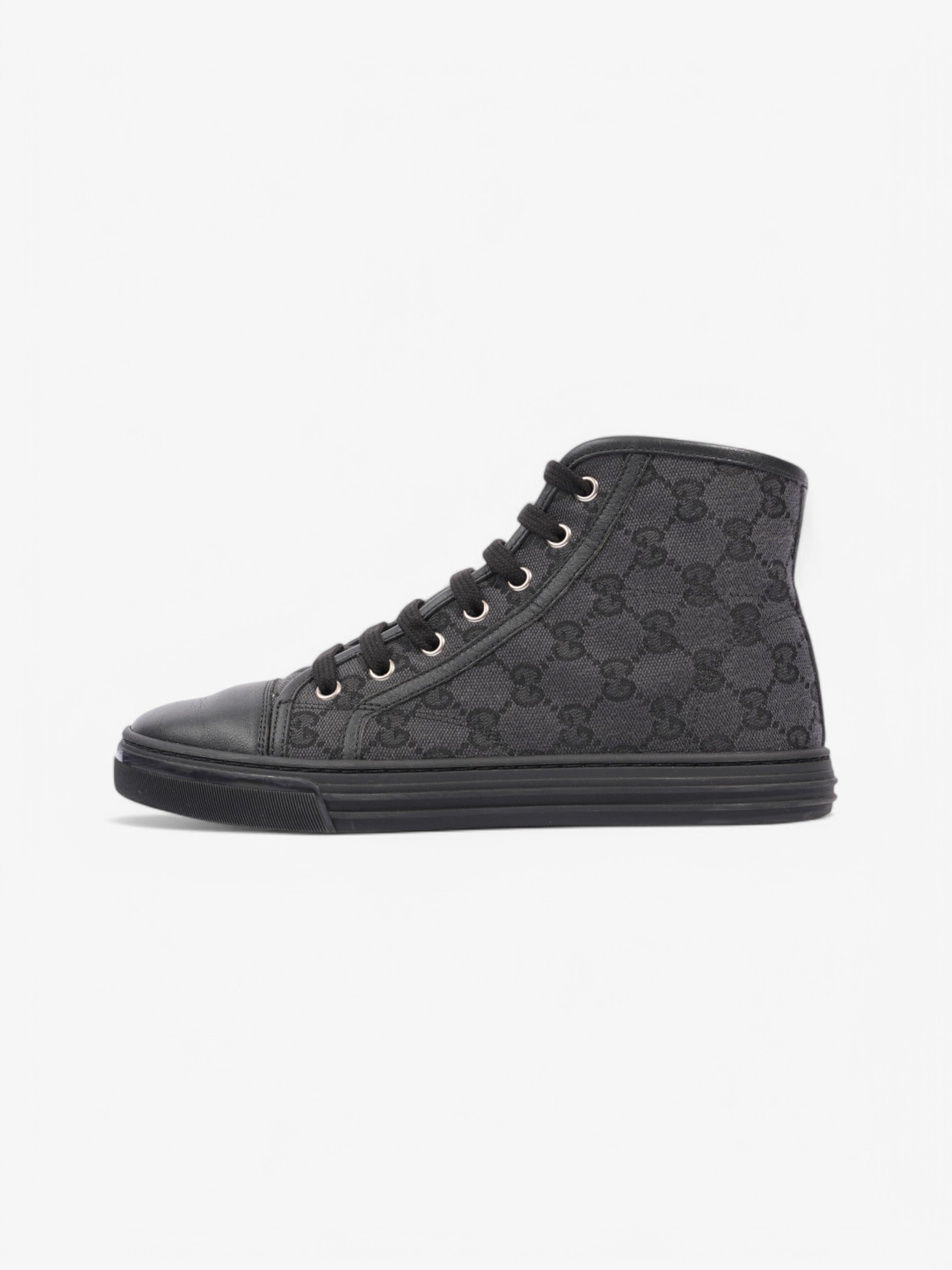 Gucci GG High-Top Sneakers Black / Grey Canvas EU 37 UK 4