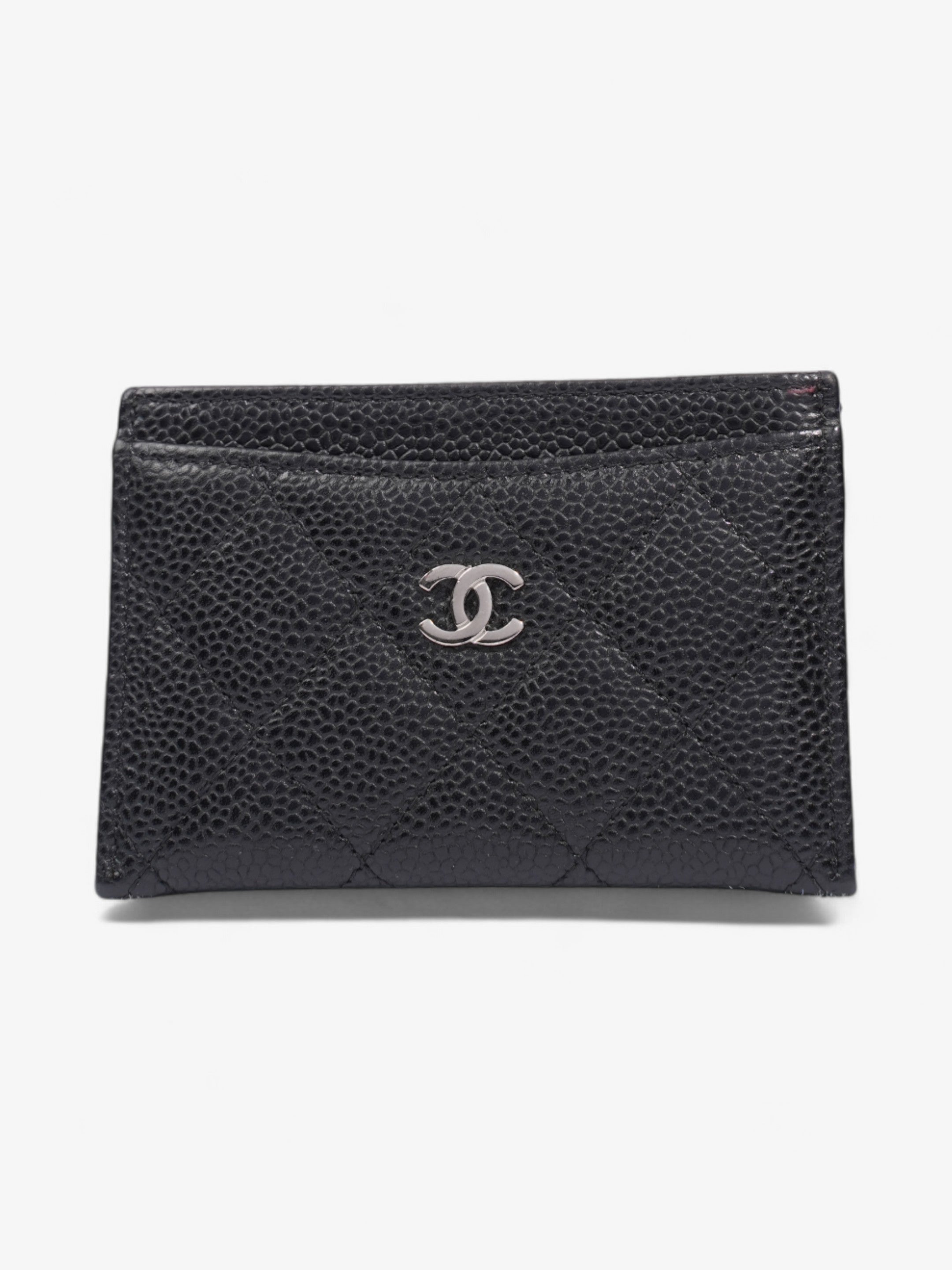 Chanel  Holder Black / Silver Caviar Leather