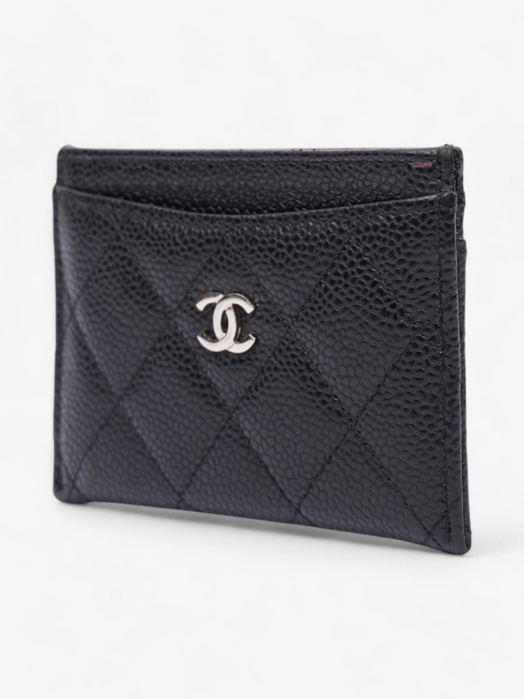 Chanel  Holder Black / Silver Caviar Leather