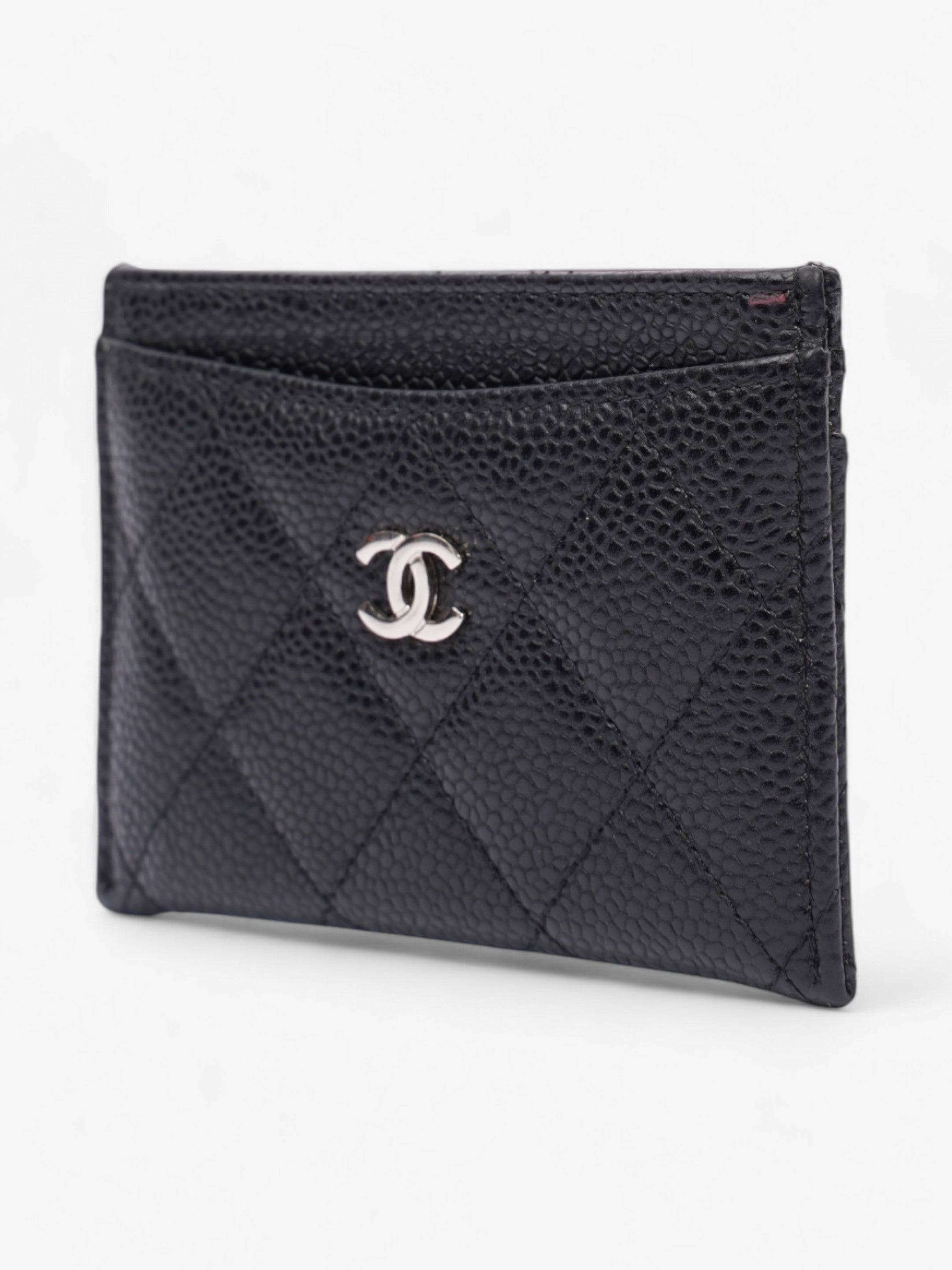 Chanel  Holder Black / Silver Caviar Leather
