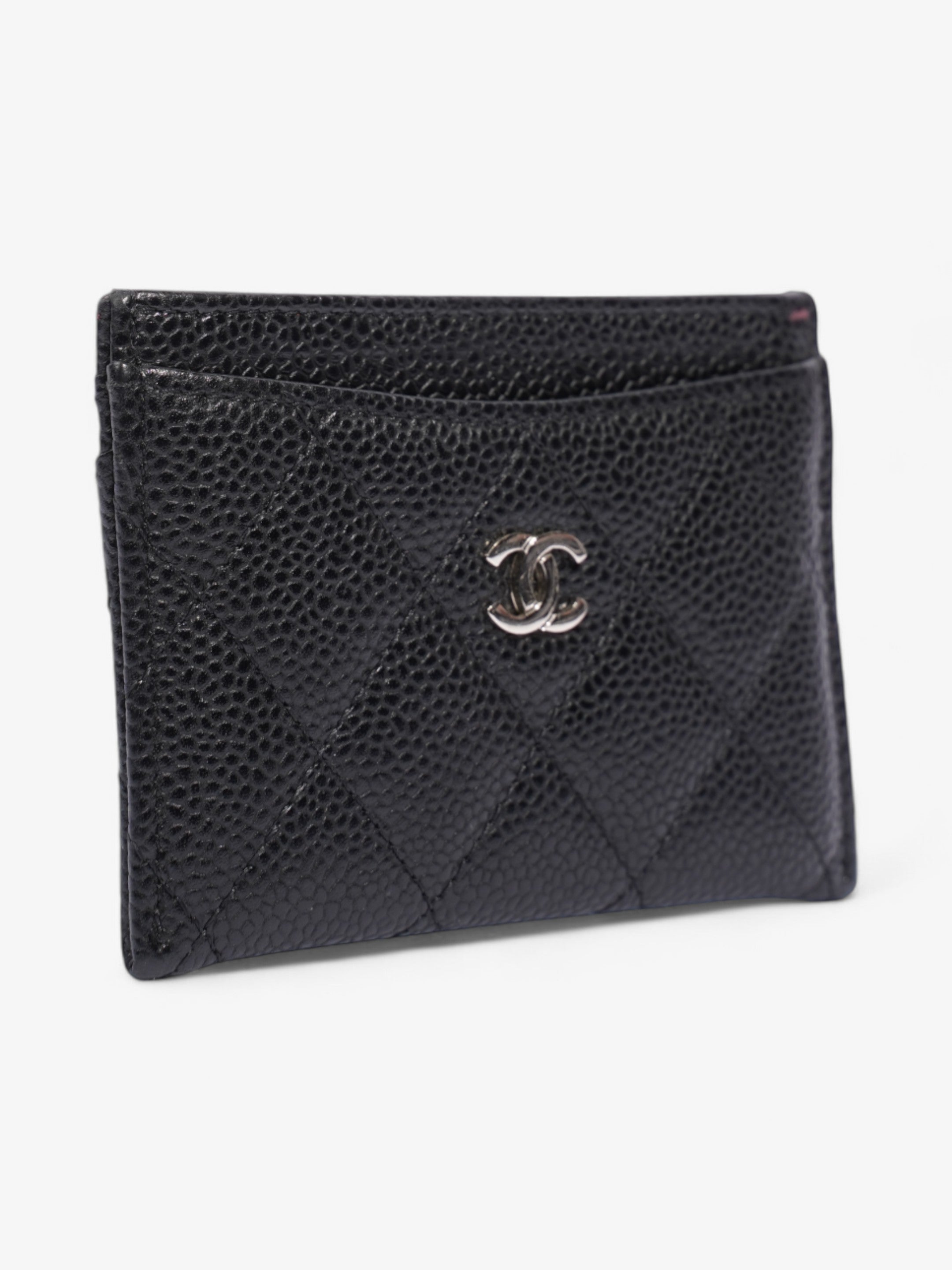Chanel  Holder Black / Silver Caviar Leather