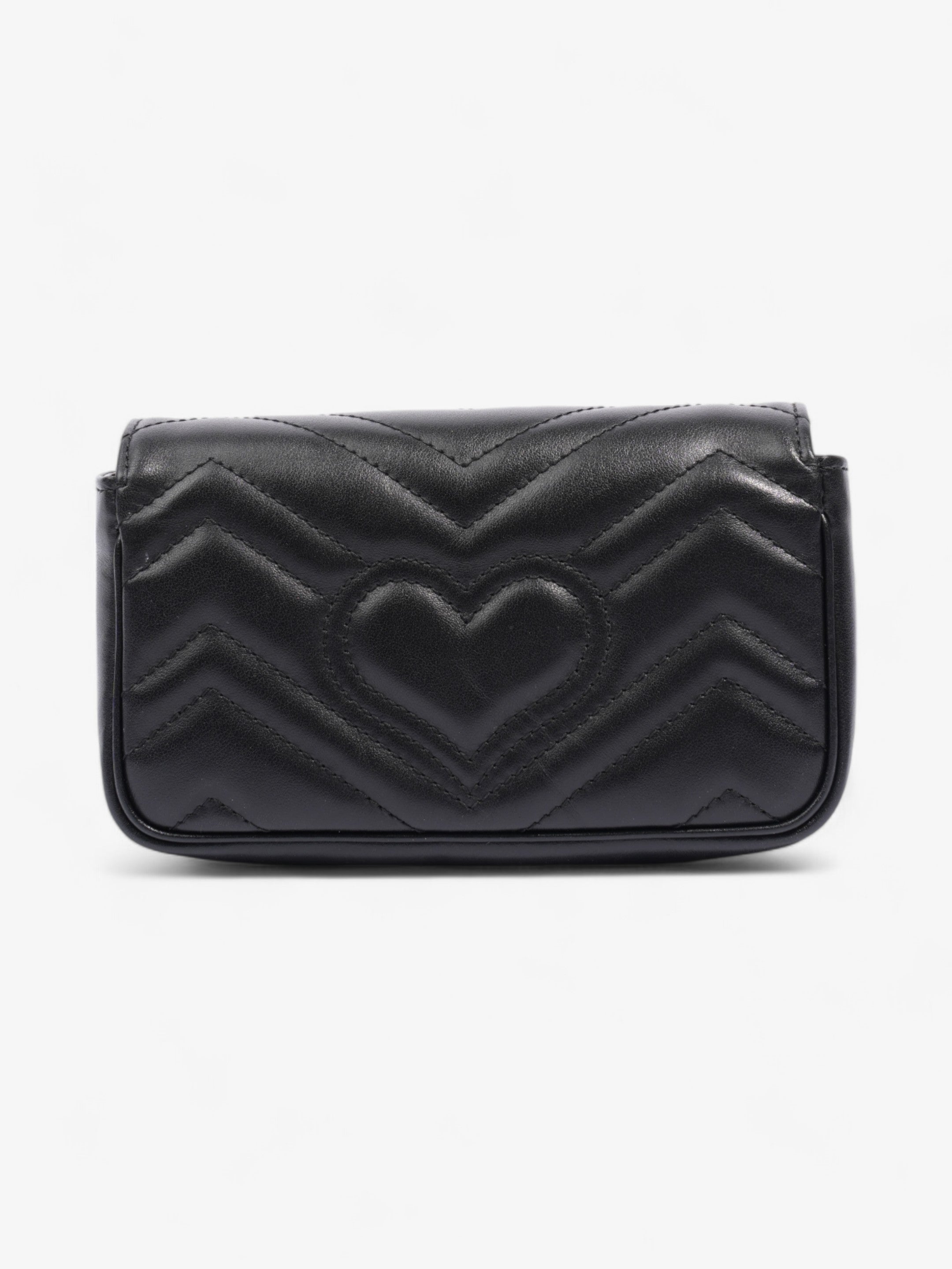 Gucci GG Marmont Black Matelasse Leather Super Mini