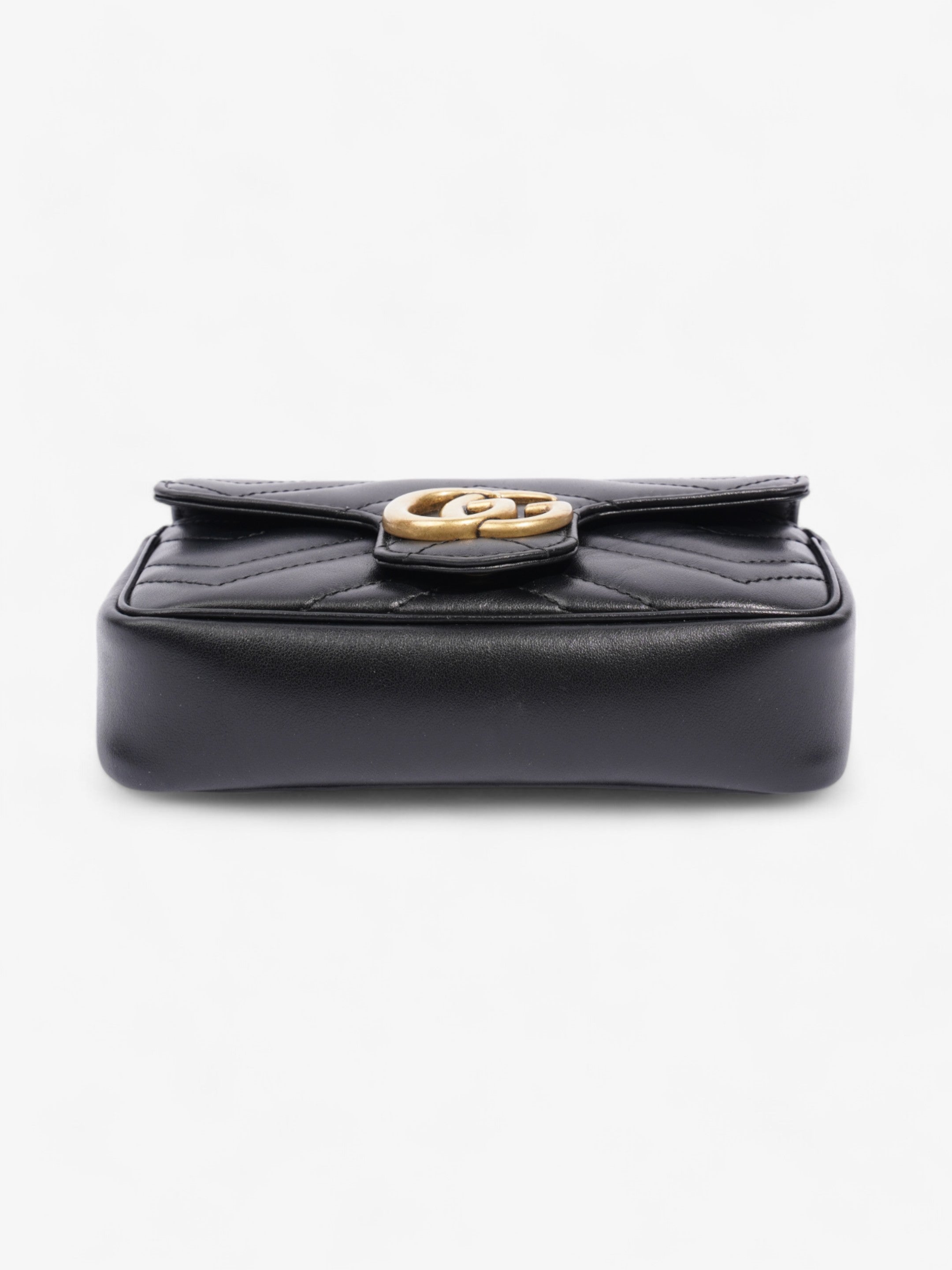Gucci GG Marmont Black Matelasse Leather Super Mini