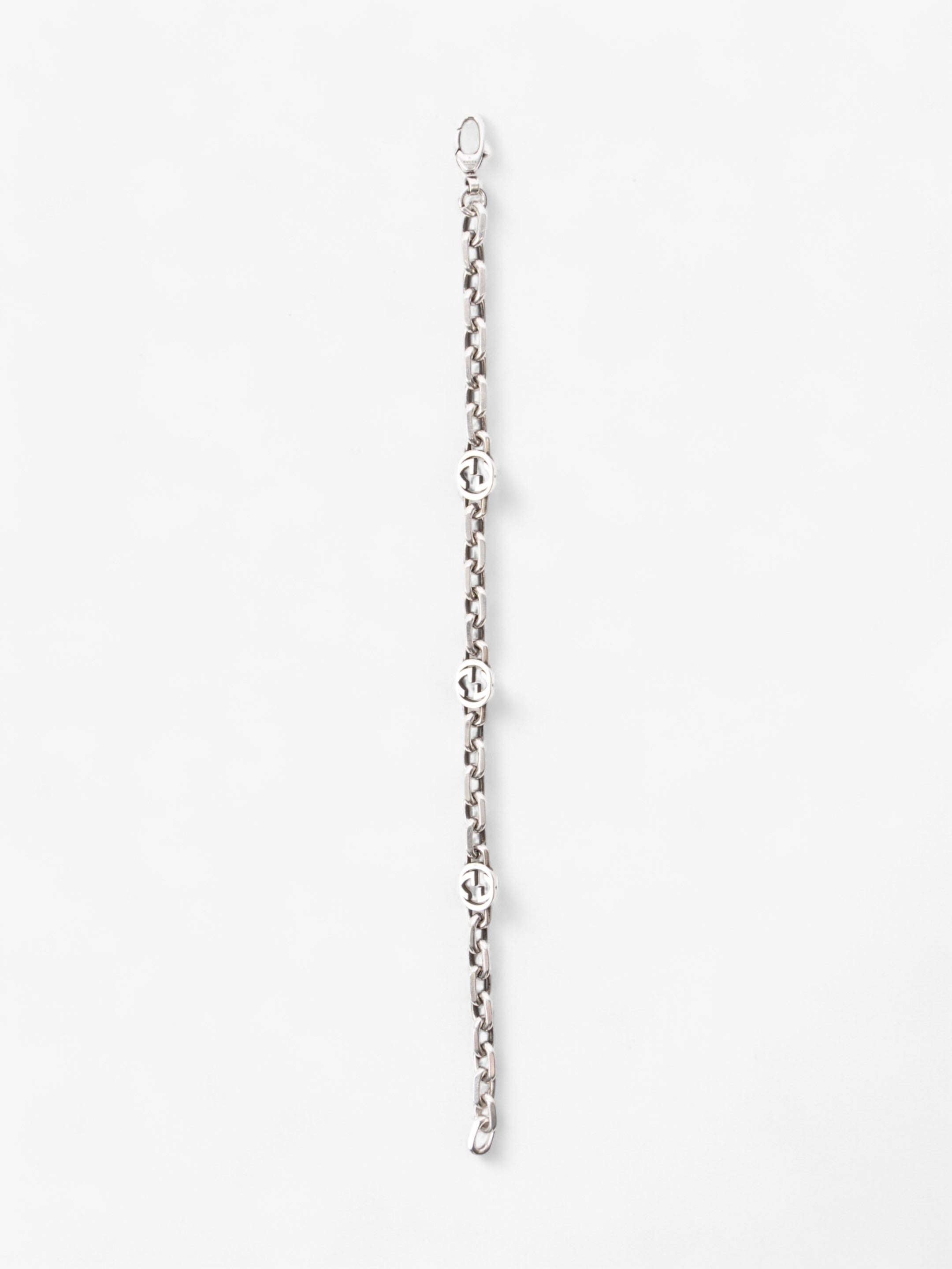Gucci Interlocking G Chain Bracelet Silver Silver Sterling 21