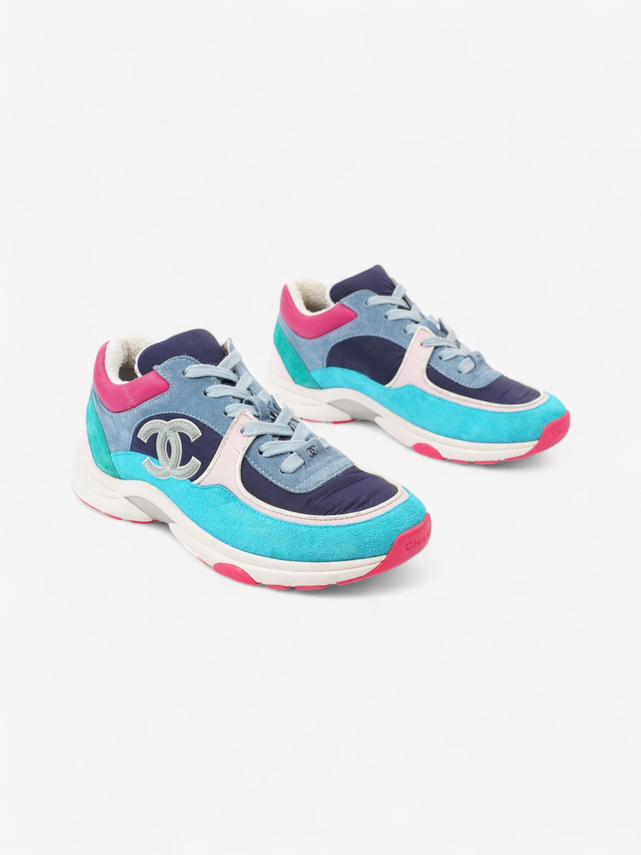 Chanel CC Logo Sneakers Multicolour Suede EU 39 UK 6