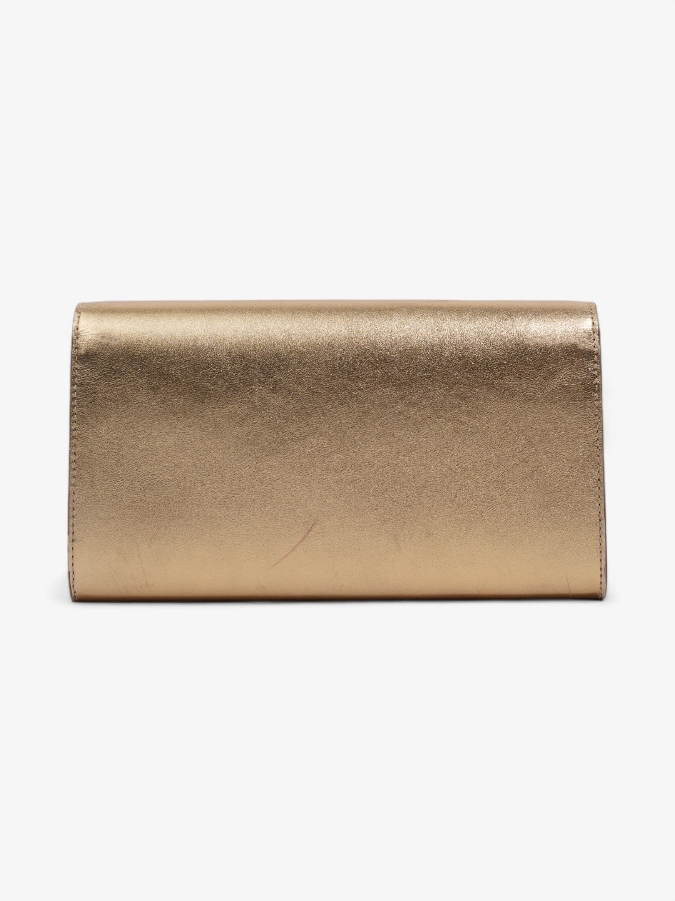 Louis Vuitton Louise Clutch Gold Leather