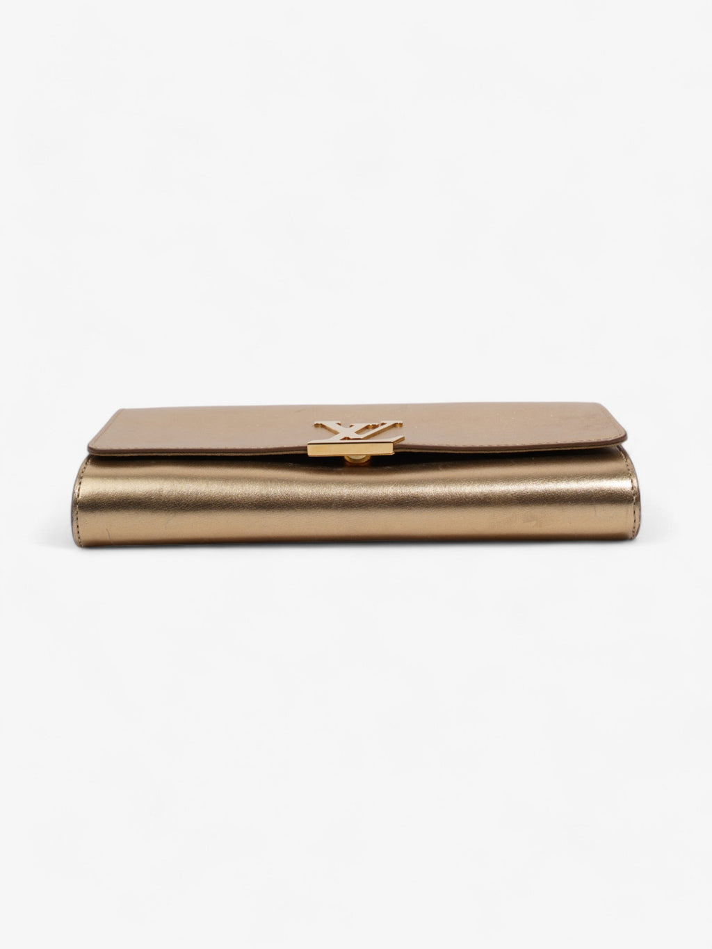 Louis Vuitton Louise Clutch Gold Leather