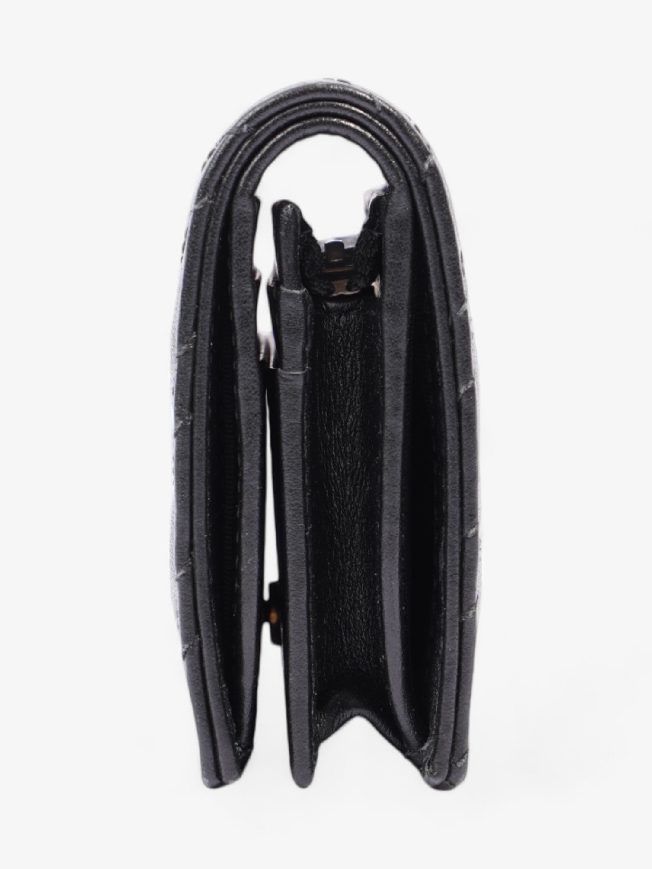 Gucci GG Marmont Wallet Black / Gold Matelasse Leather