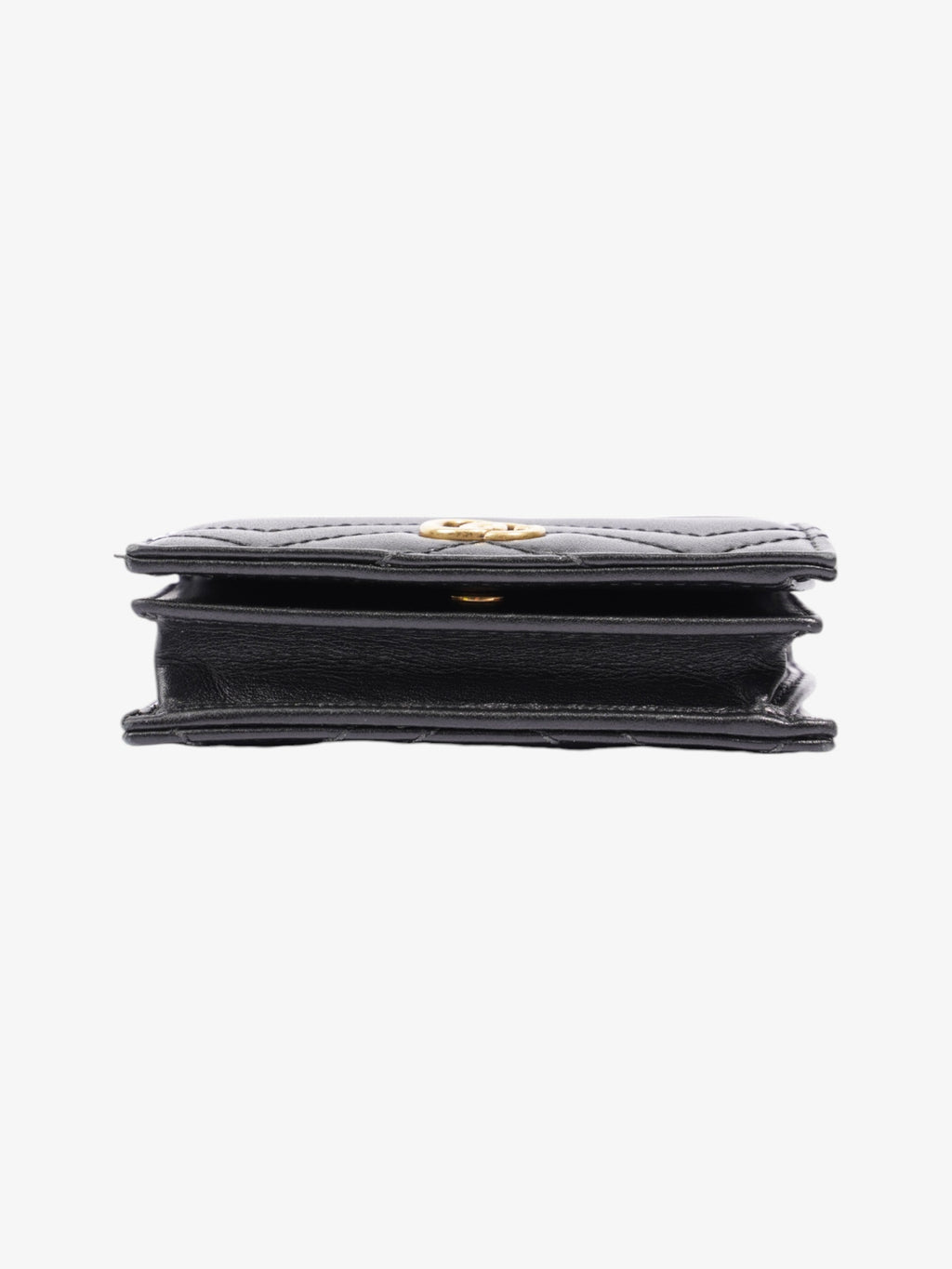 Gucci GG Marmont Wallet Black / Gold Matelasse Leather
