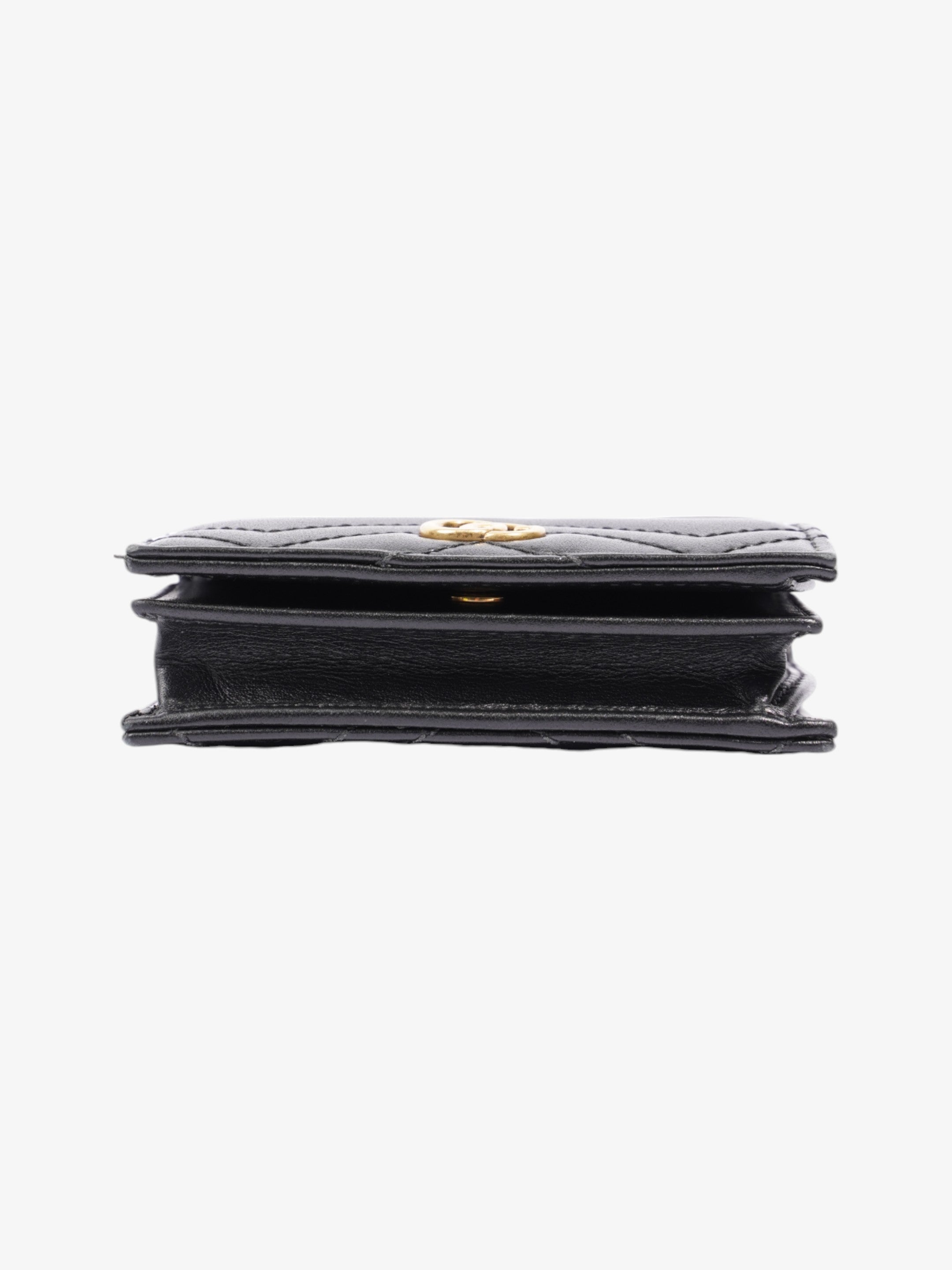 Gucci GG Marmont Wallet Black / Gold Matelasse Leather