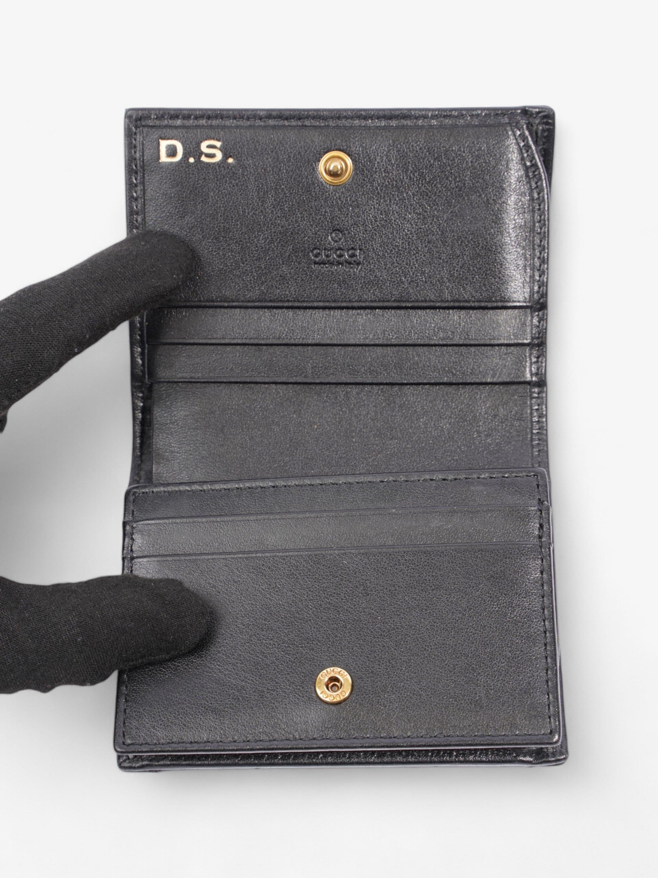 Gucci GG Marmont Wallet Black / Gold Matelasse Leather