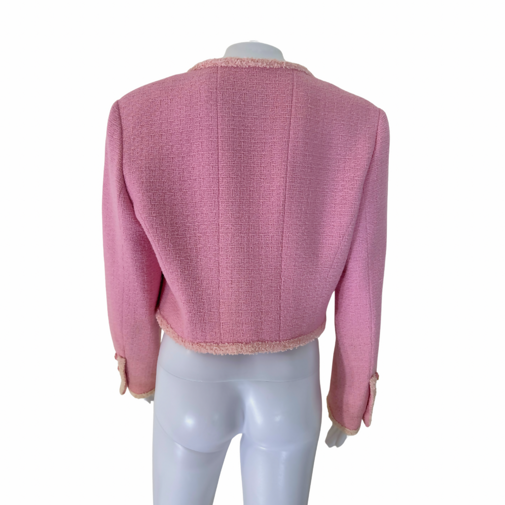 Chanel 95A Pink Tweed Cropped Jacket