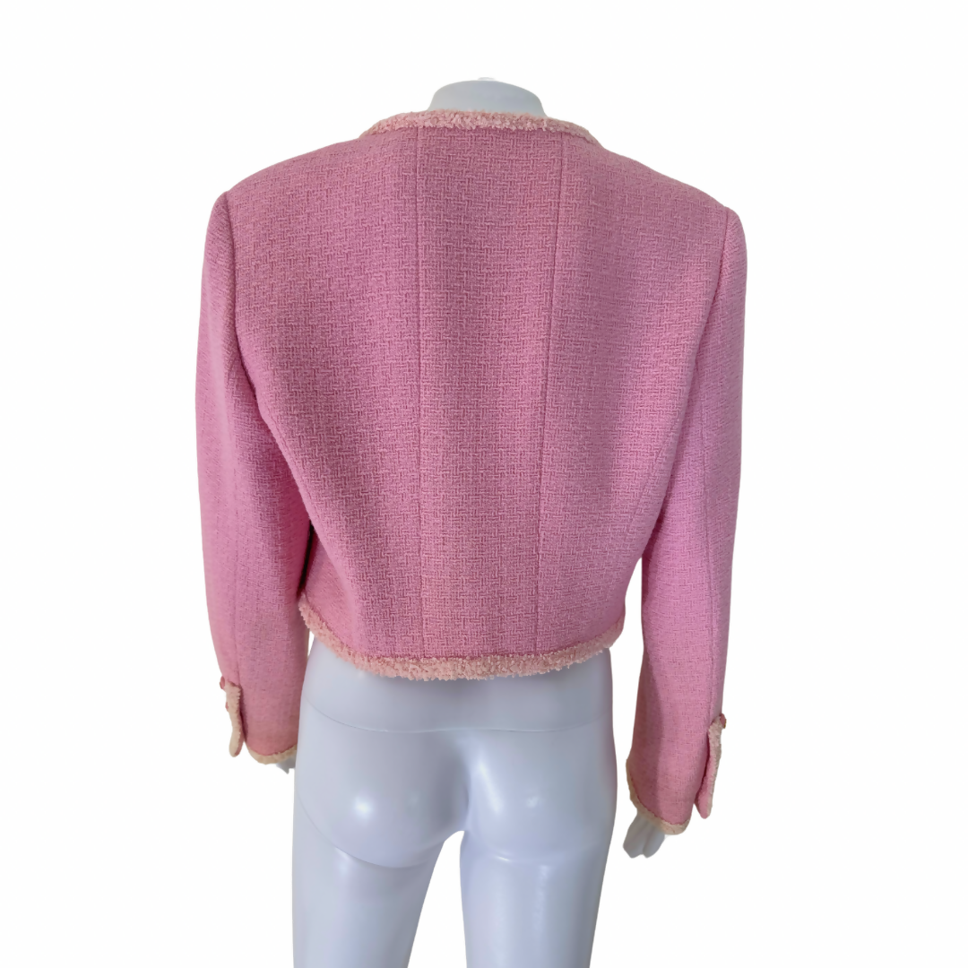 Chanel 95A Pink Tweed Cropped Jacket