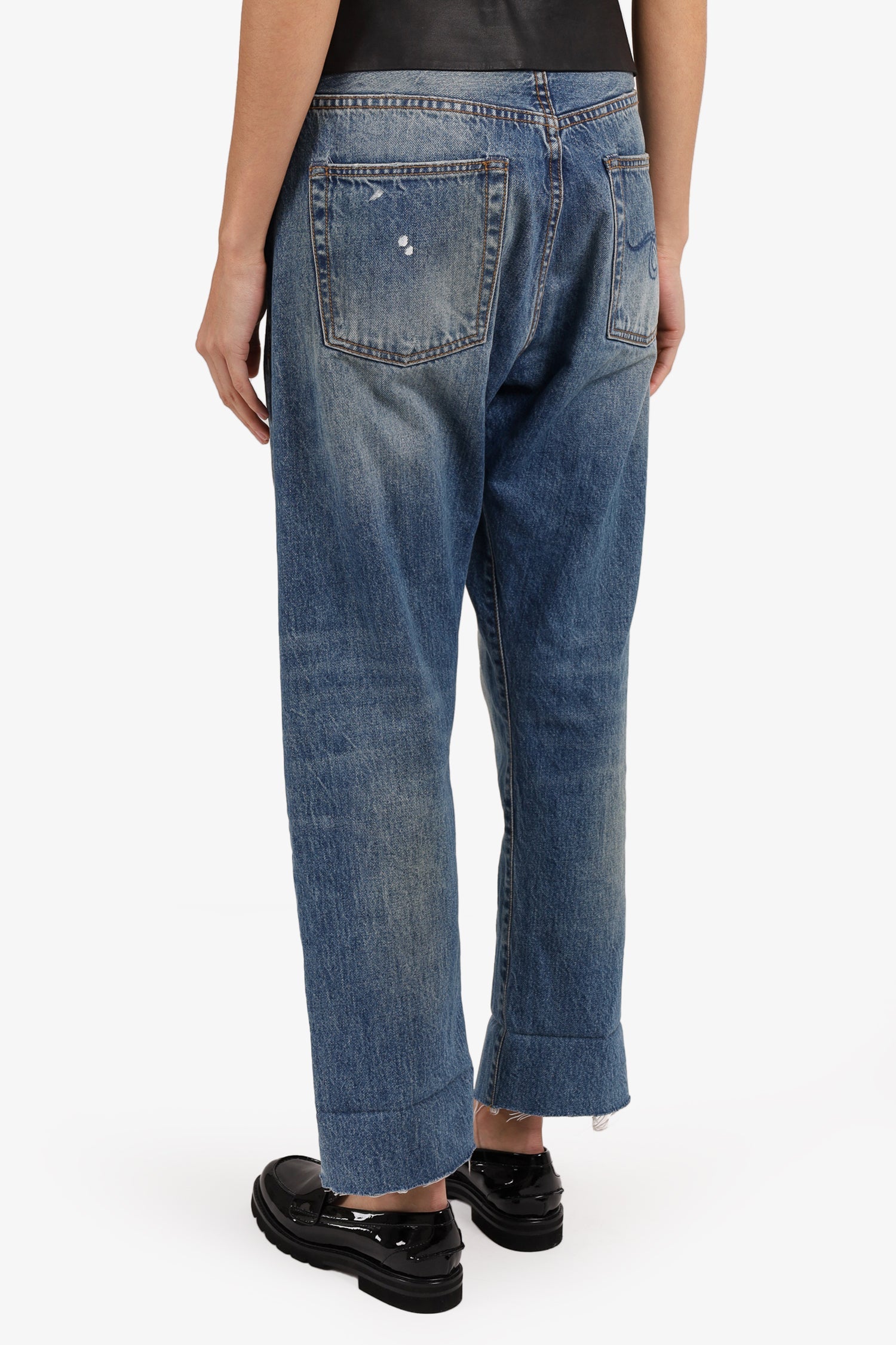 R13 Blue Medium Wash Straight Leg Jeans Size 25