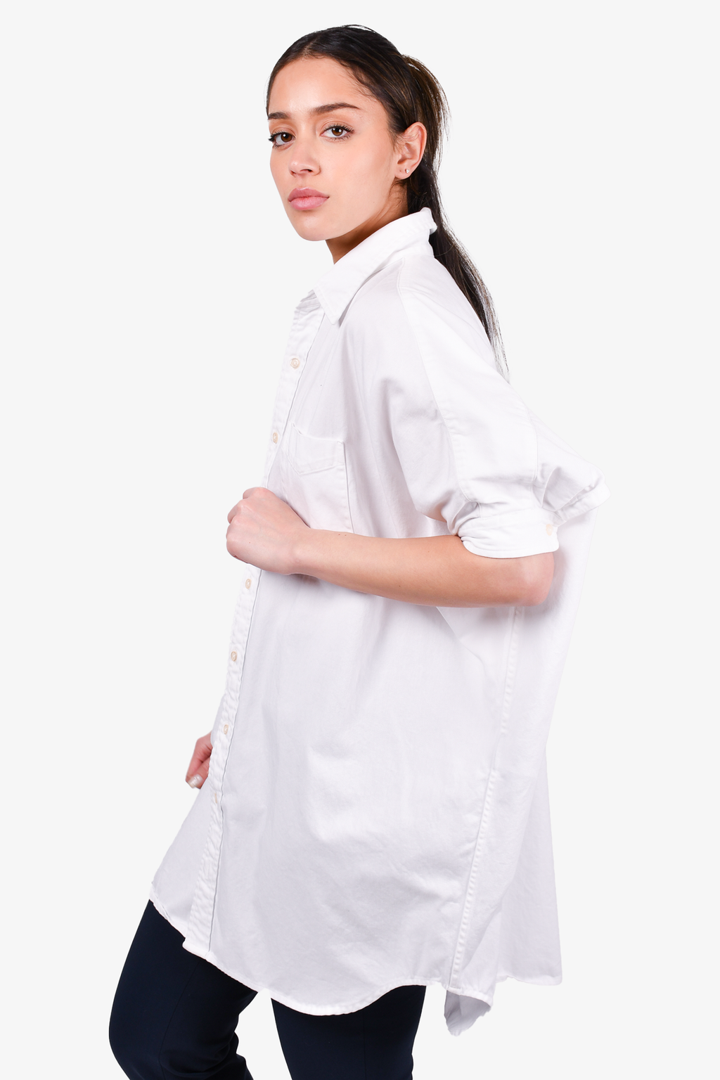 R13 White Oversize Boxy Button Up Shirt Size XXS