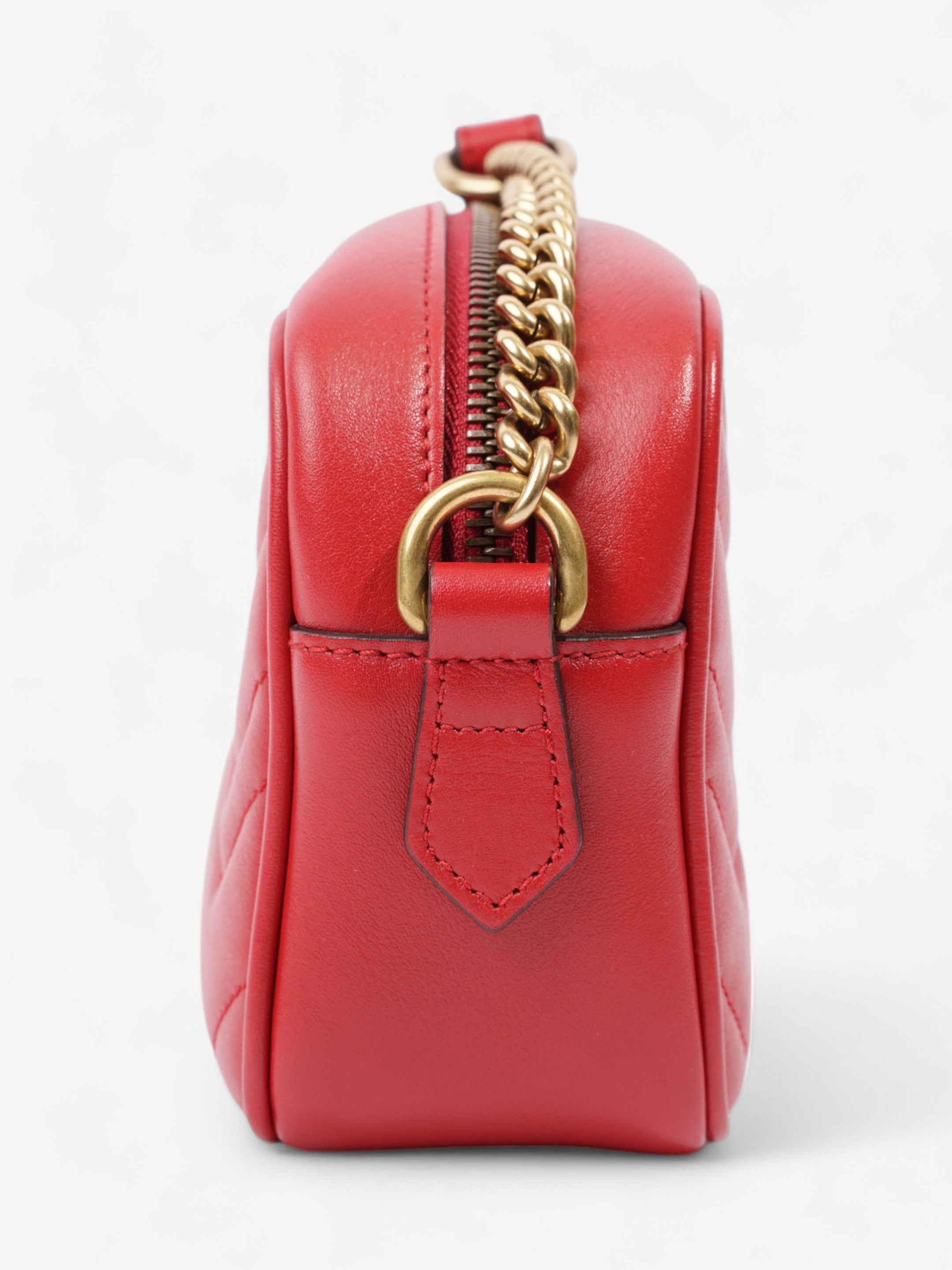 Gucci GG Marmont Red Matelasse Leather Mini