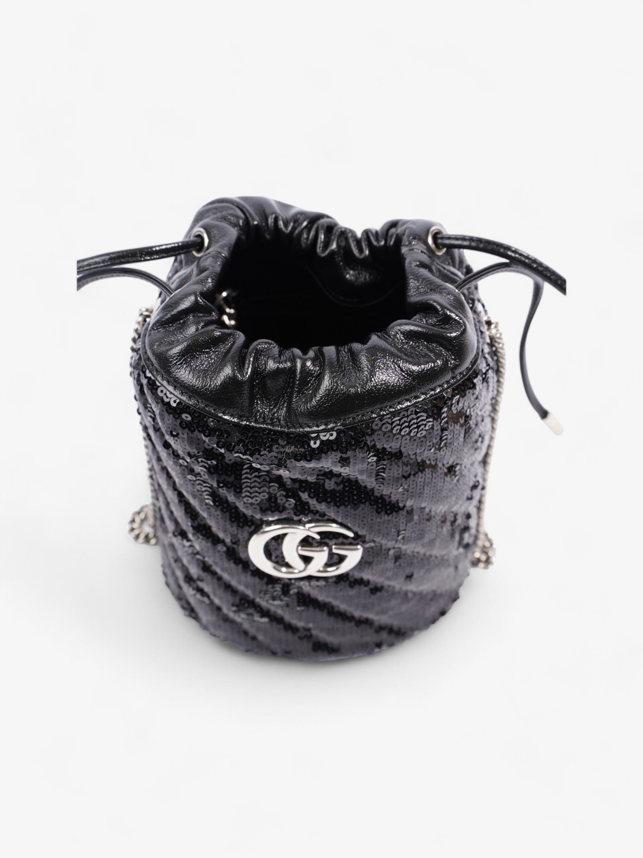 Gucci GG Marmont Bucket Bag Black Sequin