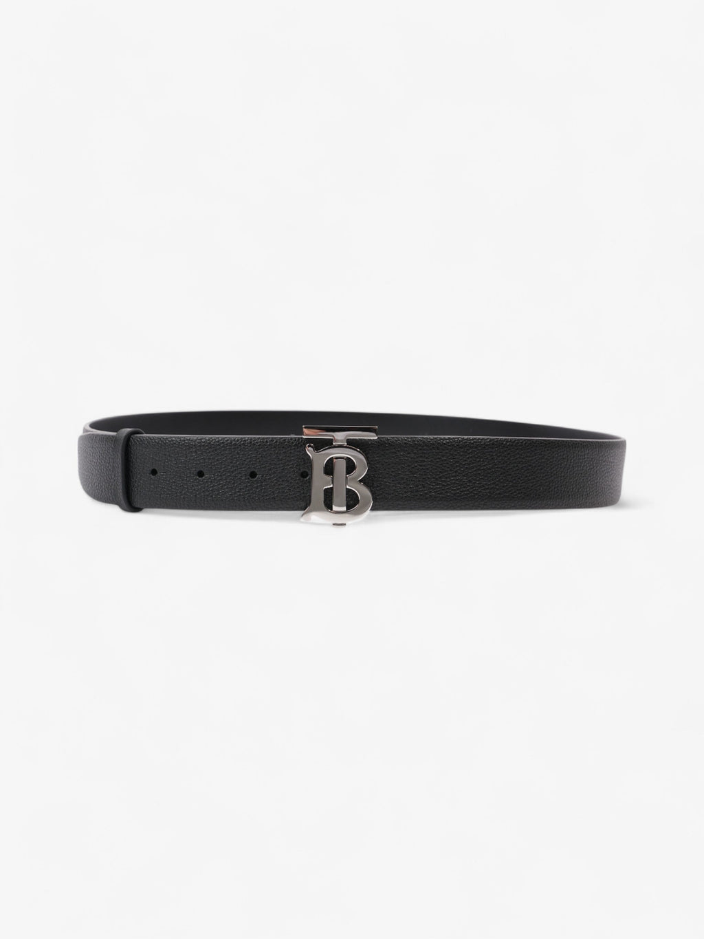 Burberry Logo Buckle Belt Black Leather 100cm 40"
