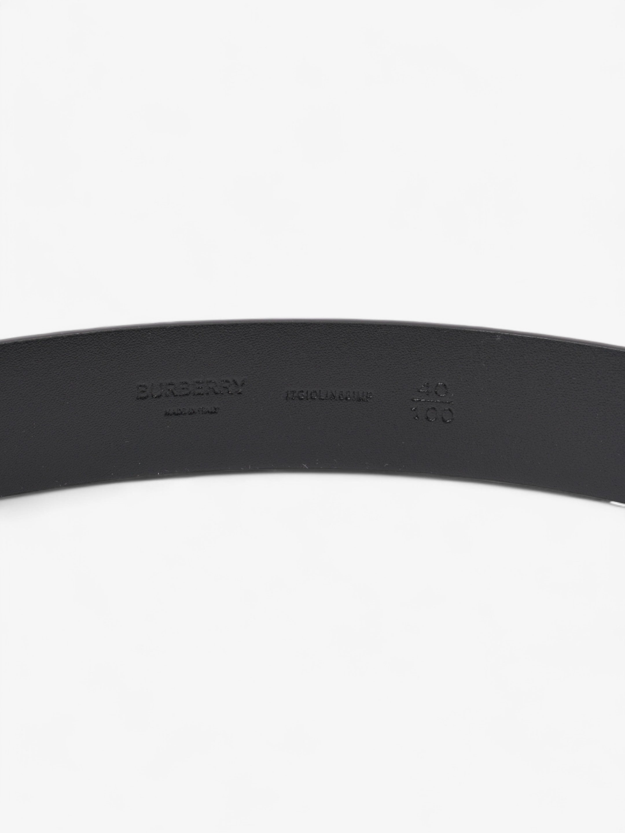 Burberry Logo Buckle Belt Black Leather 100cm 40"