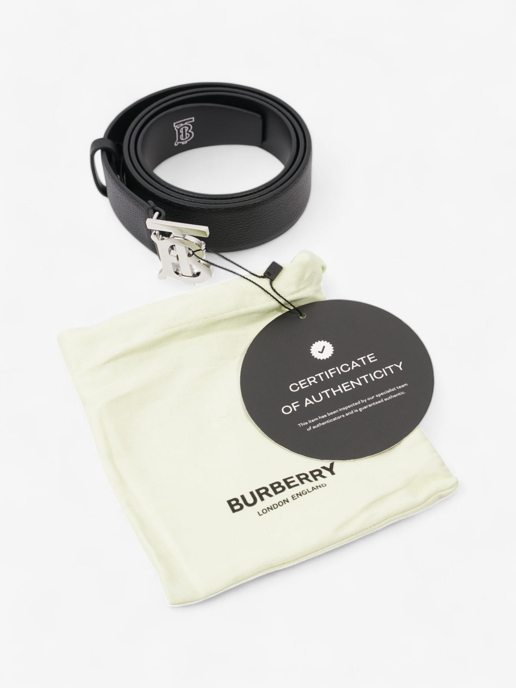 Burberry Logo Buckle Belt Black Leather 100cm 40"