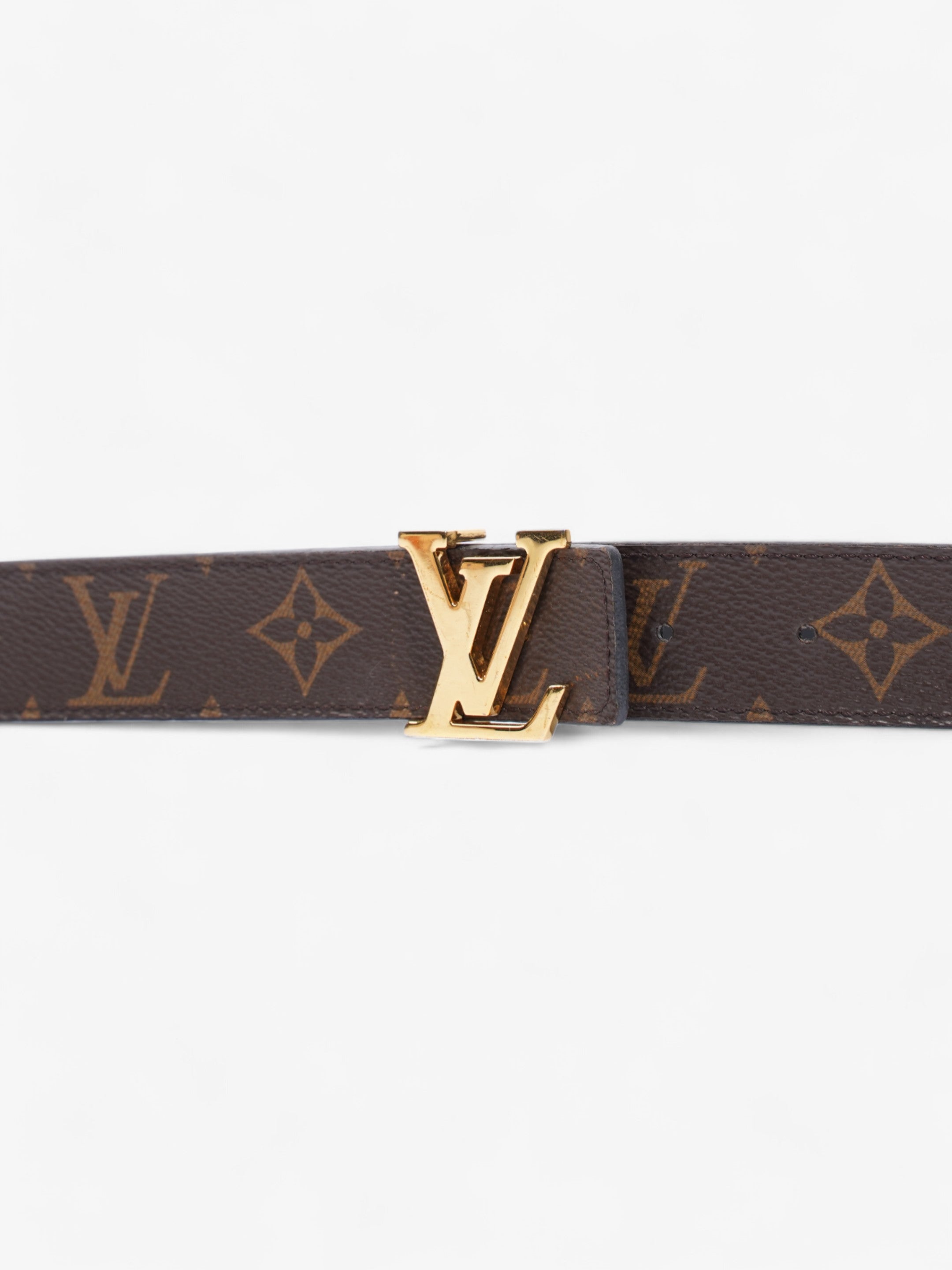 Louis Vuitton LV logo 30MM reversible belt Monogram / Black / Gold Canvas 75cm / 30"