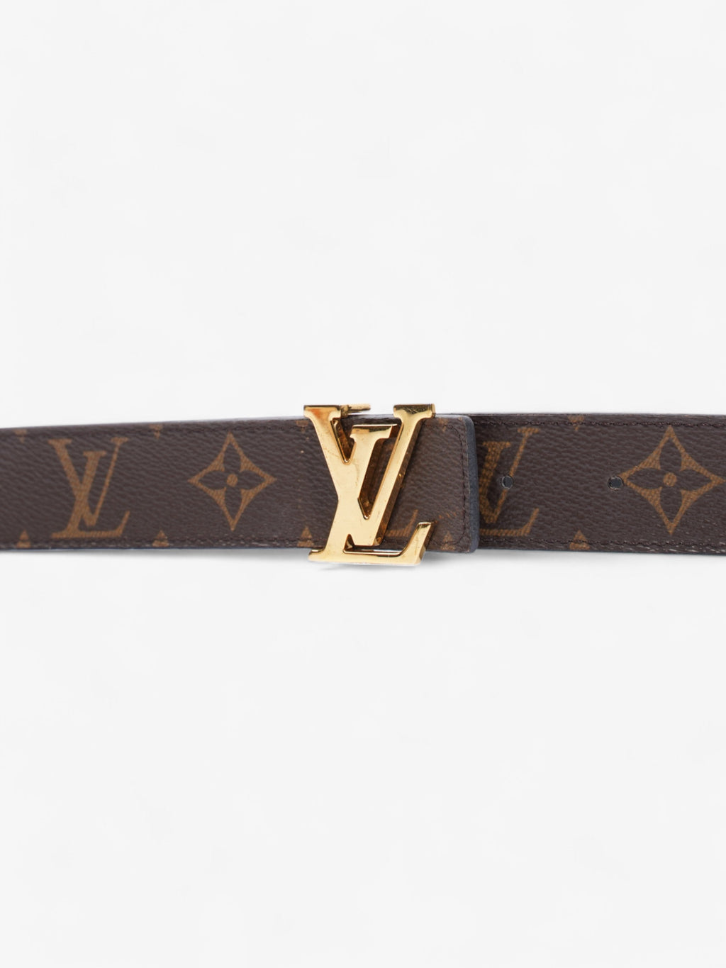 Louis Vuitton LV logo 30MM reversible belt Monogram / Black / Gold Canvas 75cm / 30"