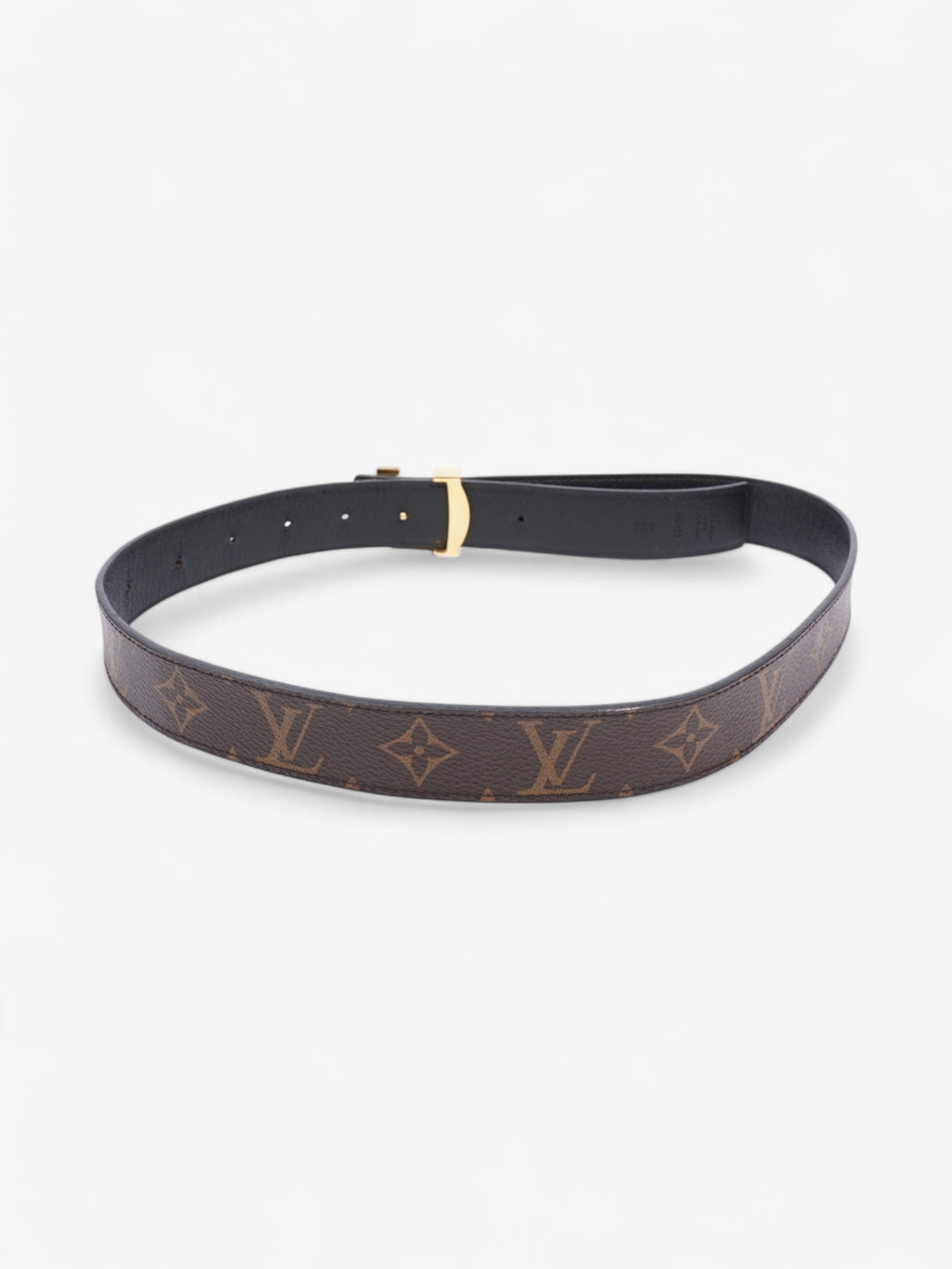 Louis Vuitton LV logo 30MM reversible belt Monogram / Black / Gold Canvas 75cm / 30"