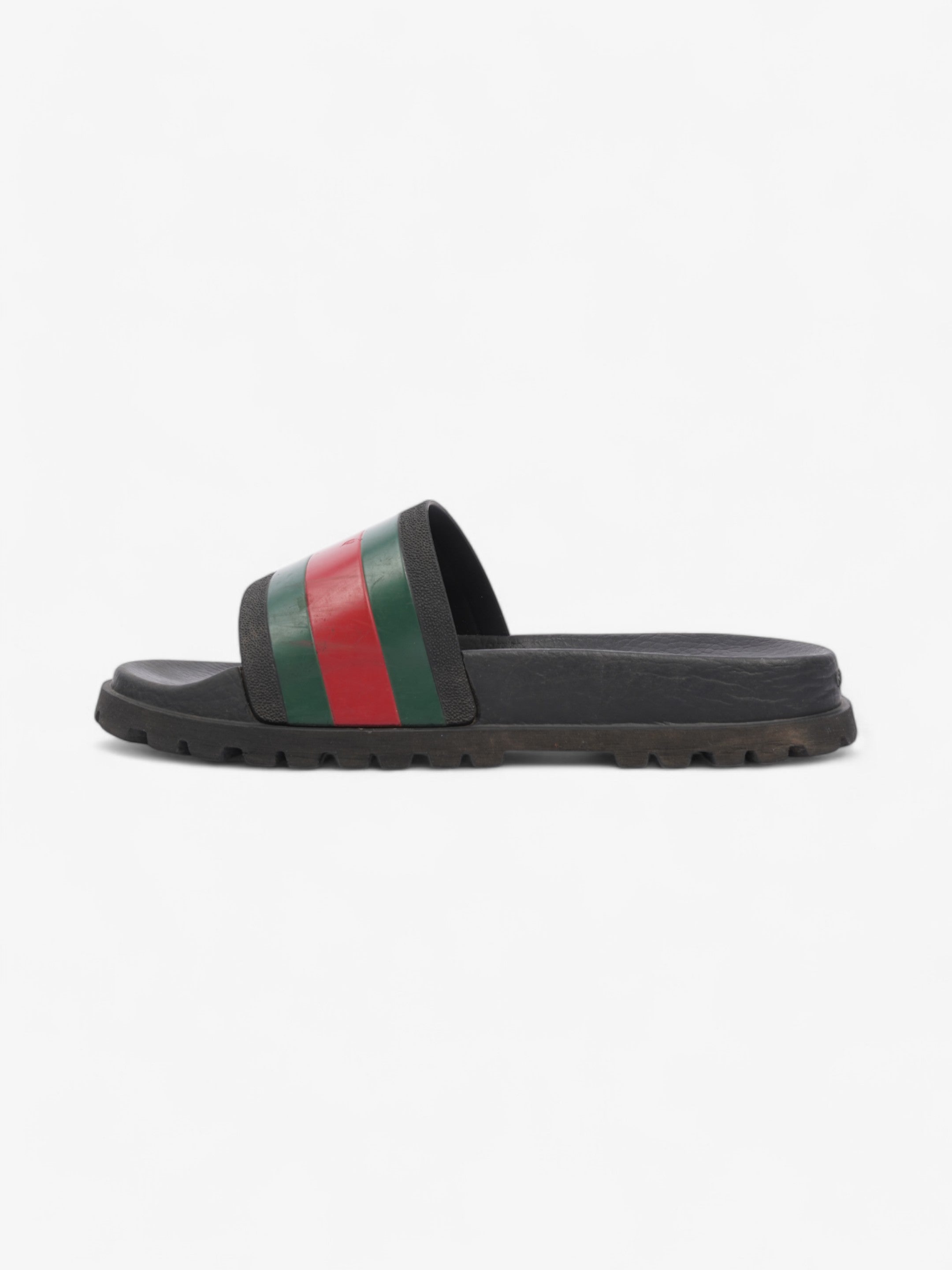 Gucci Pursuit Trek Slides Black / Green / Red Rubber EU 41 UK 7