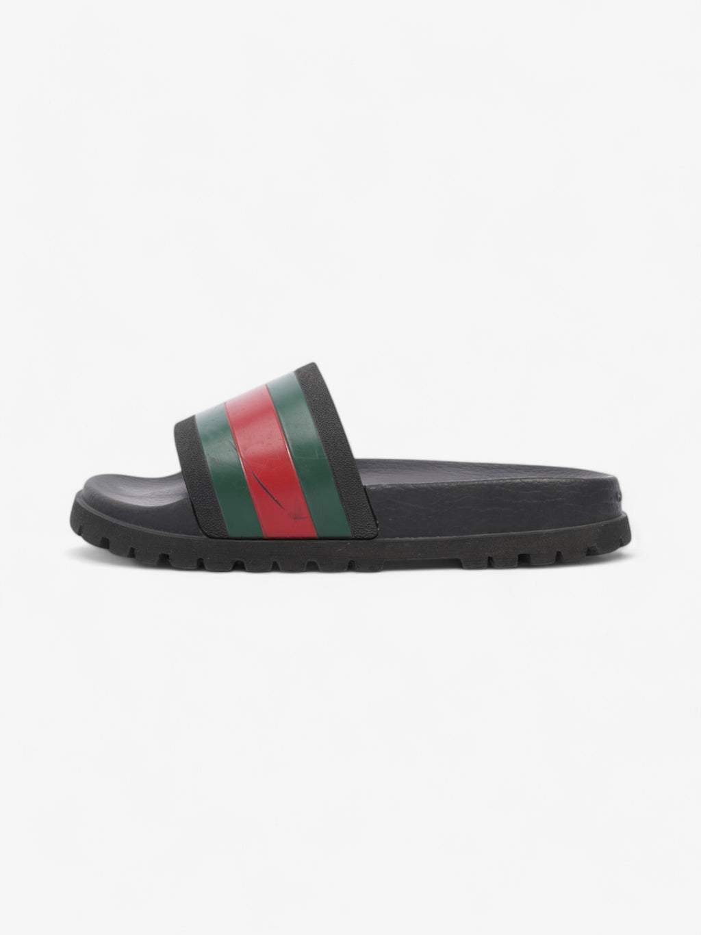 Gucci Pursuit Trek Slides Black / Green / Red Rubber EU 41 UK 7