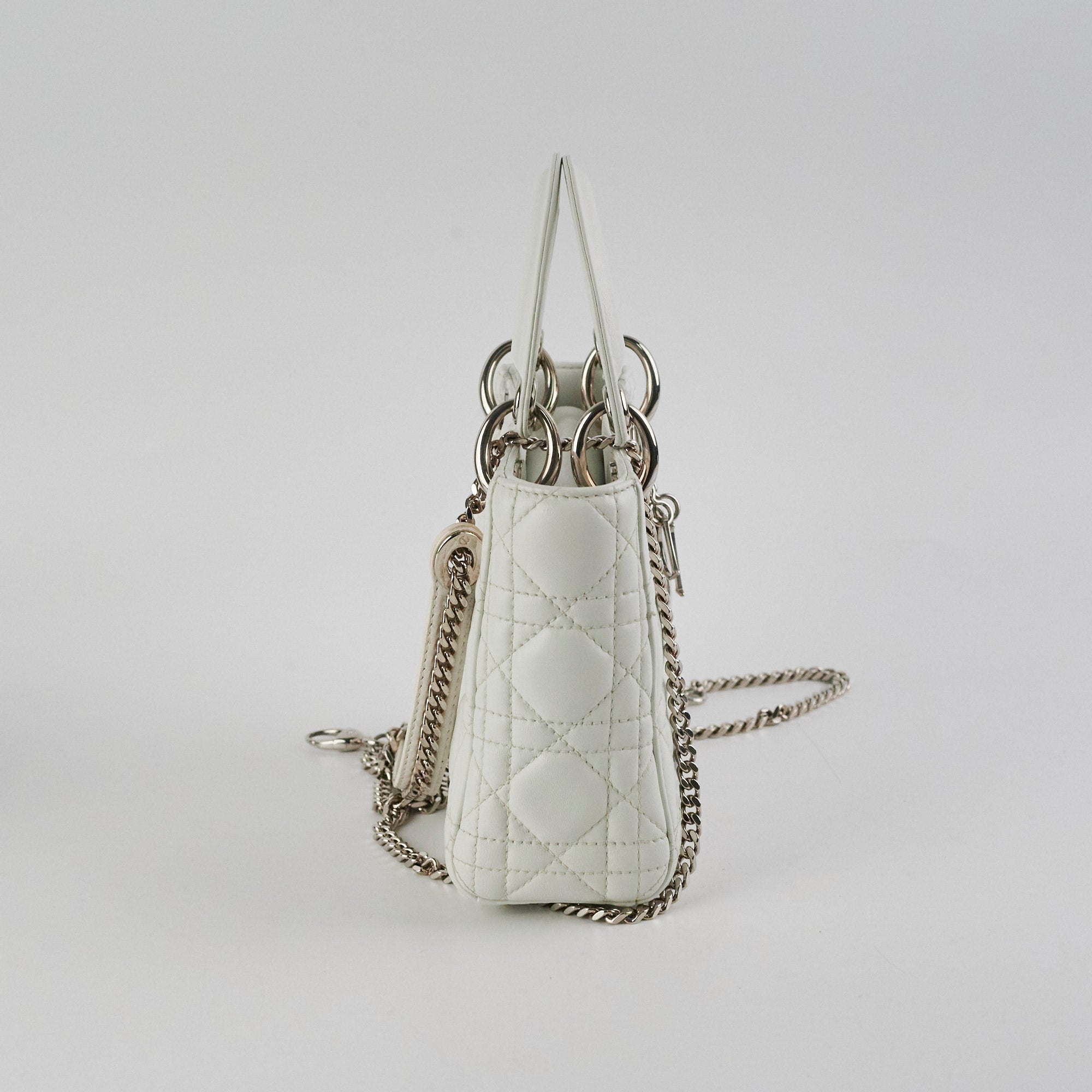 Christian Dior Lady Dior Mini Lambskin White