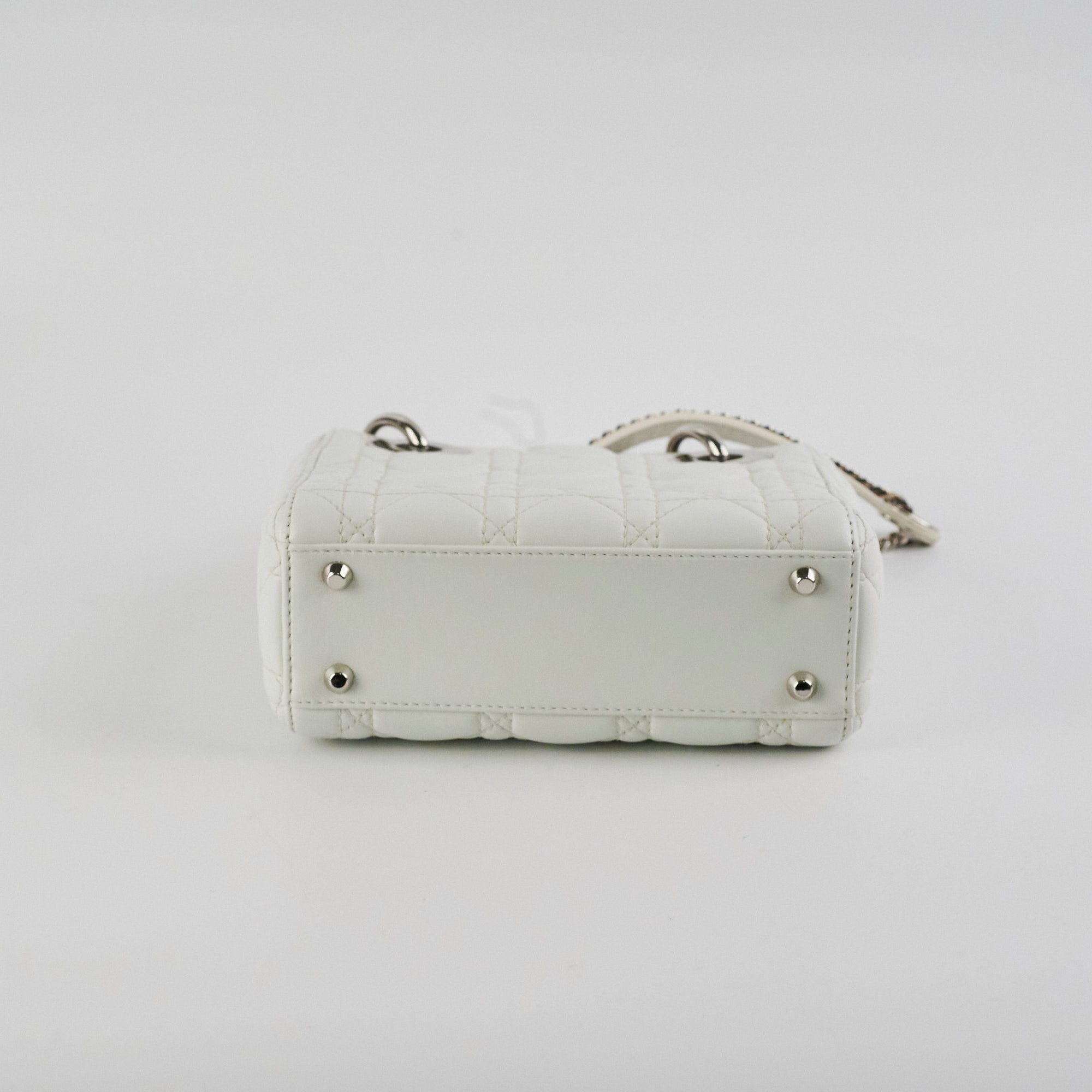 Christian Dior Lady Dior Mini Lambskin White