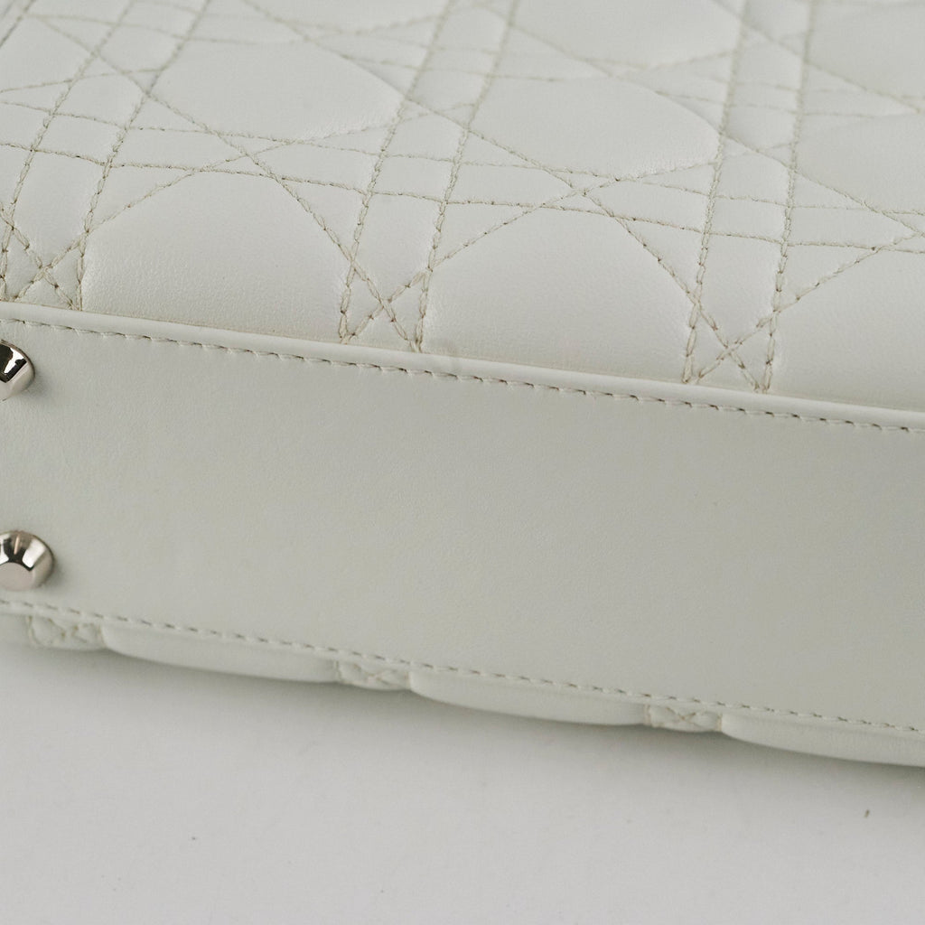 Christian Dior Lady Dior Mini Lambskin White