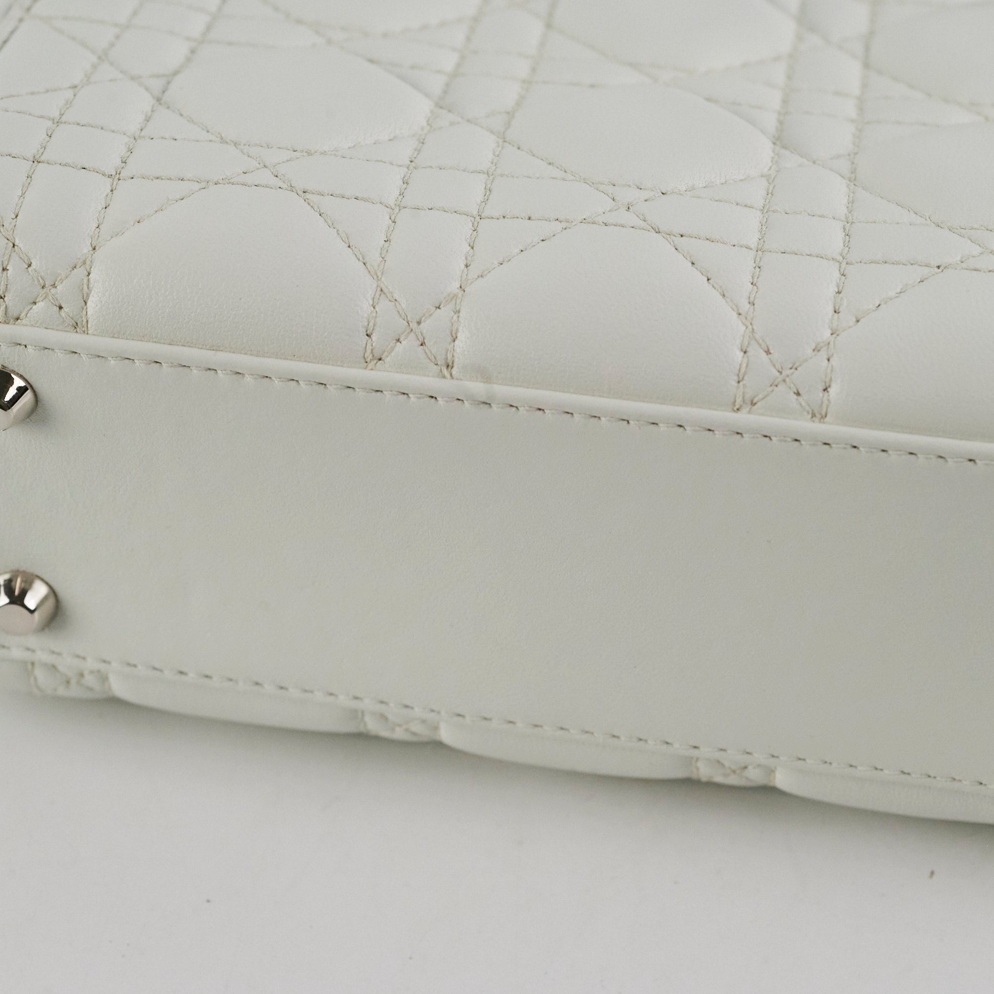 Christian Dior Lady Dior Mini Lambskin White
