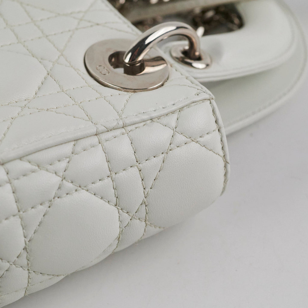 Christian Dior Lady Dior Mini Lambskin White