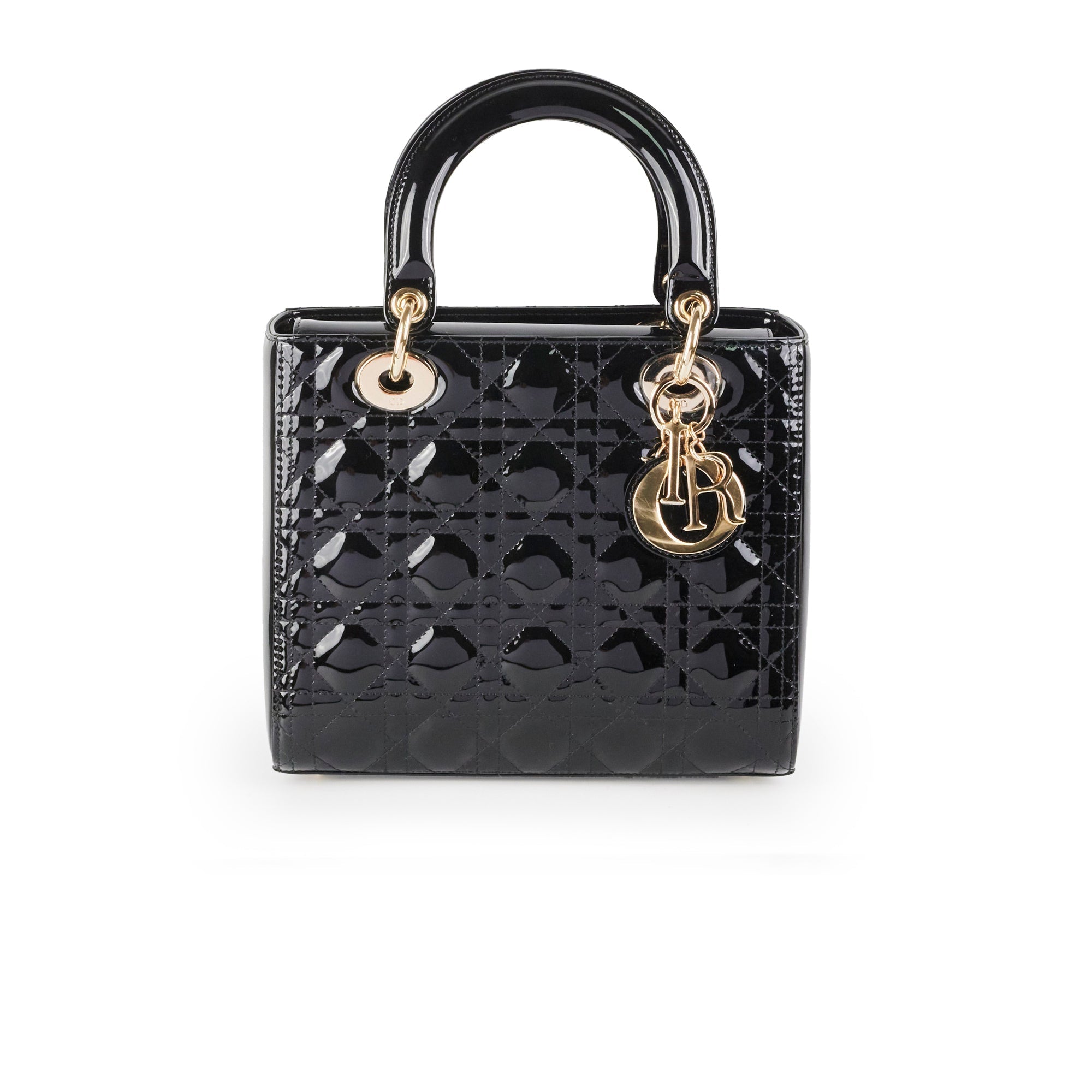 Dior Medium Lady Dior Patent Black