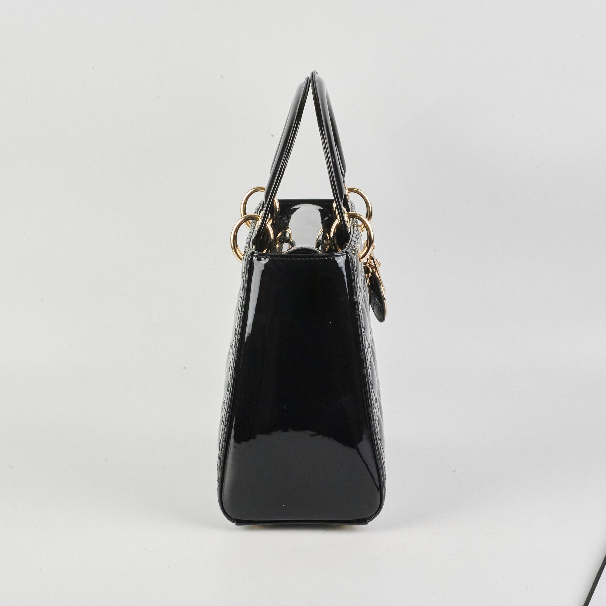 Dior Medium Lady Dior Patent Black