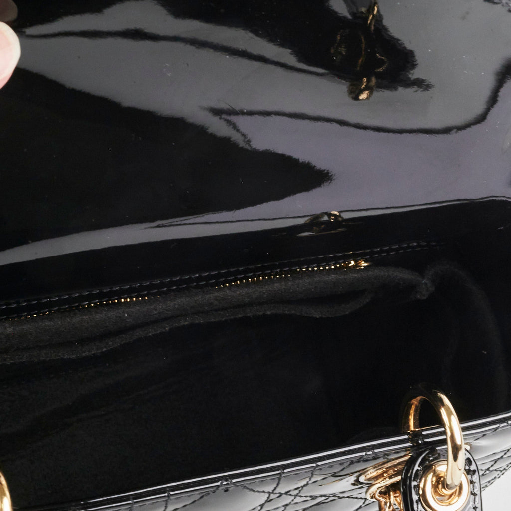 Dior Medium Lady Dior Patent Black