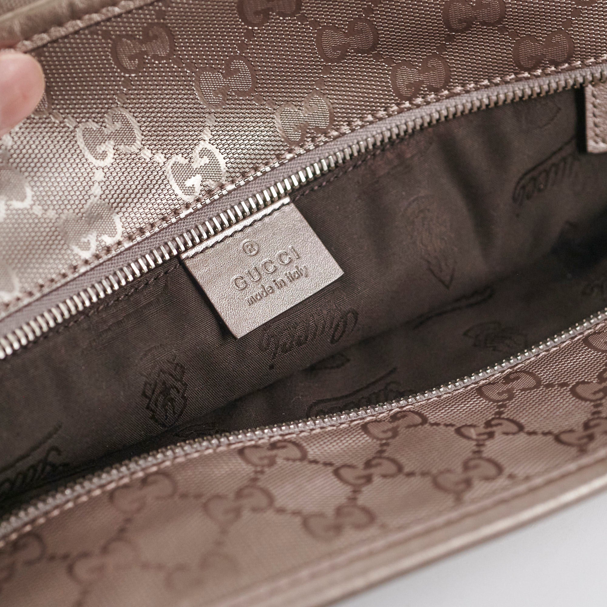 Gucci Silver/Grey Monogram Tote