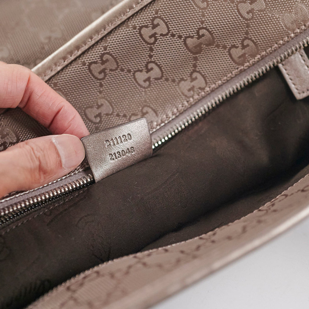 Gucci Silver/Grey Monogram Tote